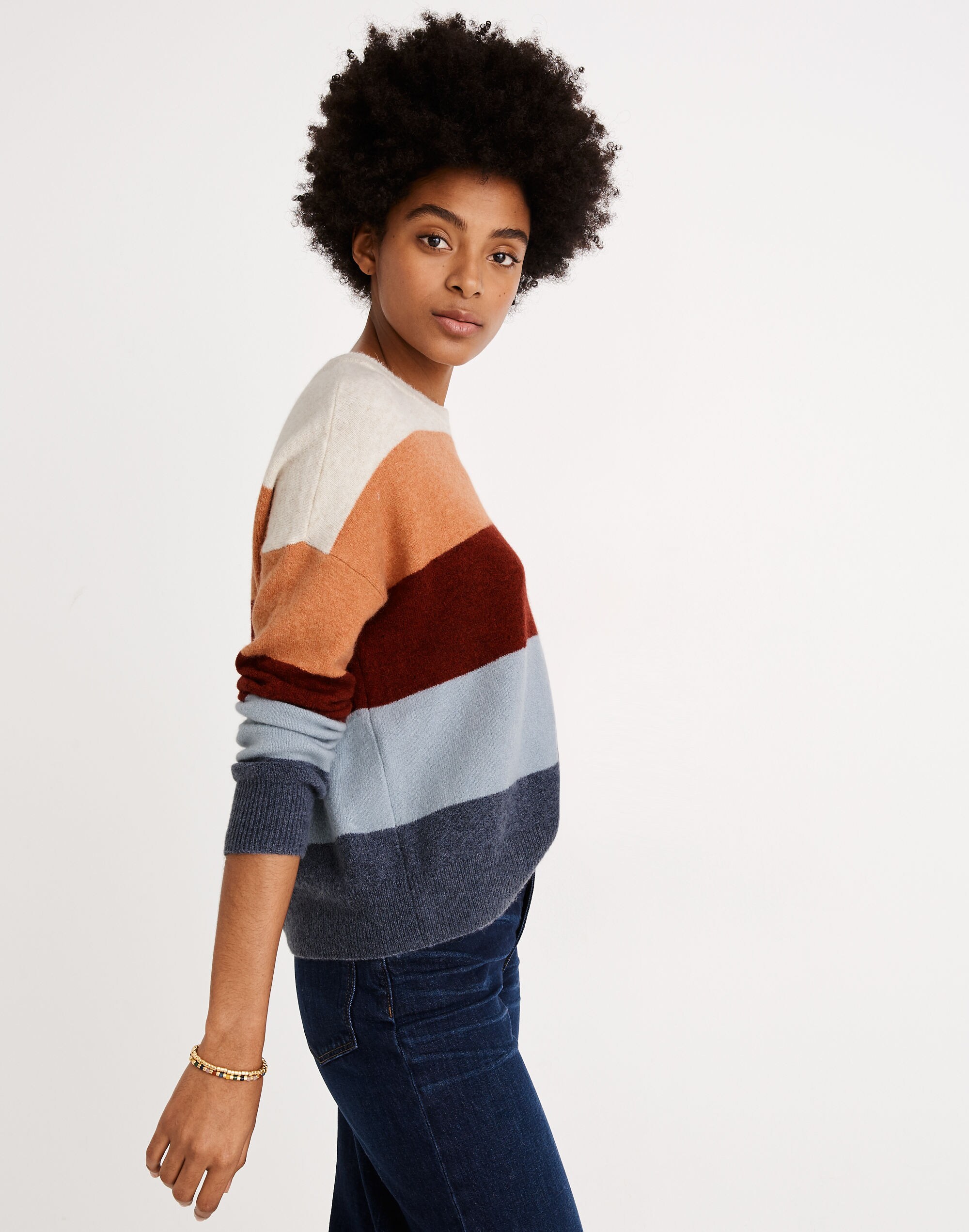 Crofton Striped Pullover Sweater in Coziest Yarn