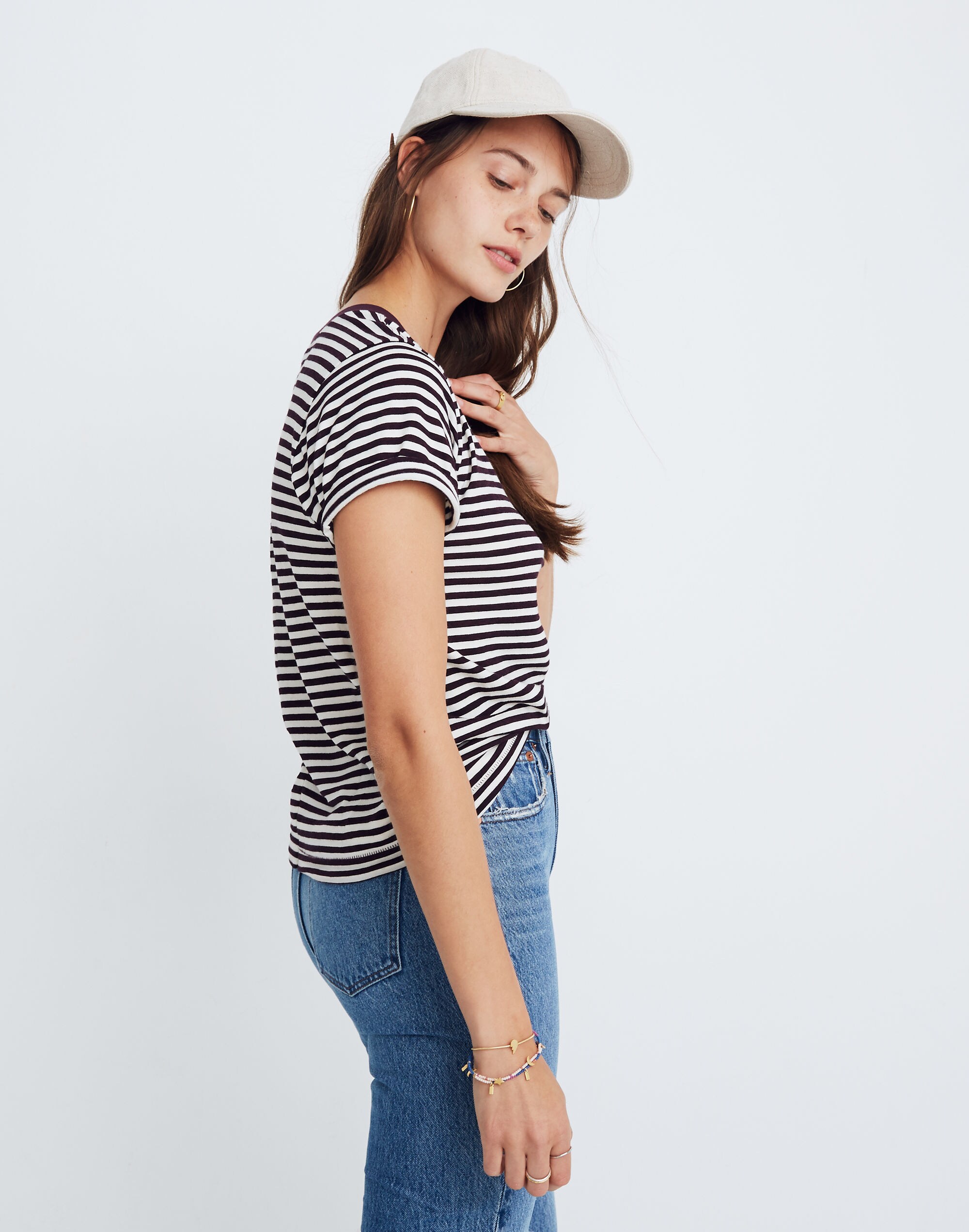 Rivet &amp; Thread Oversized Crop Tee in Stripe