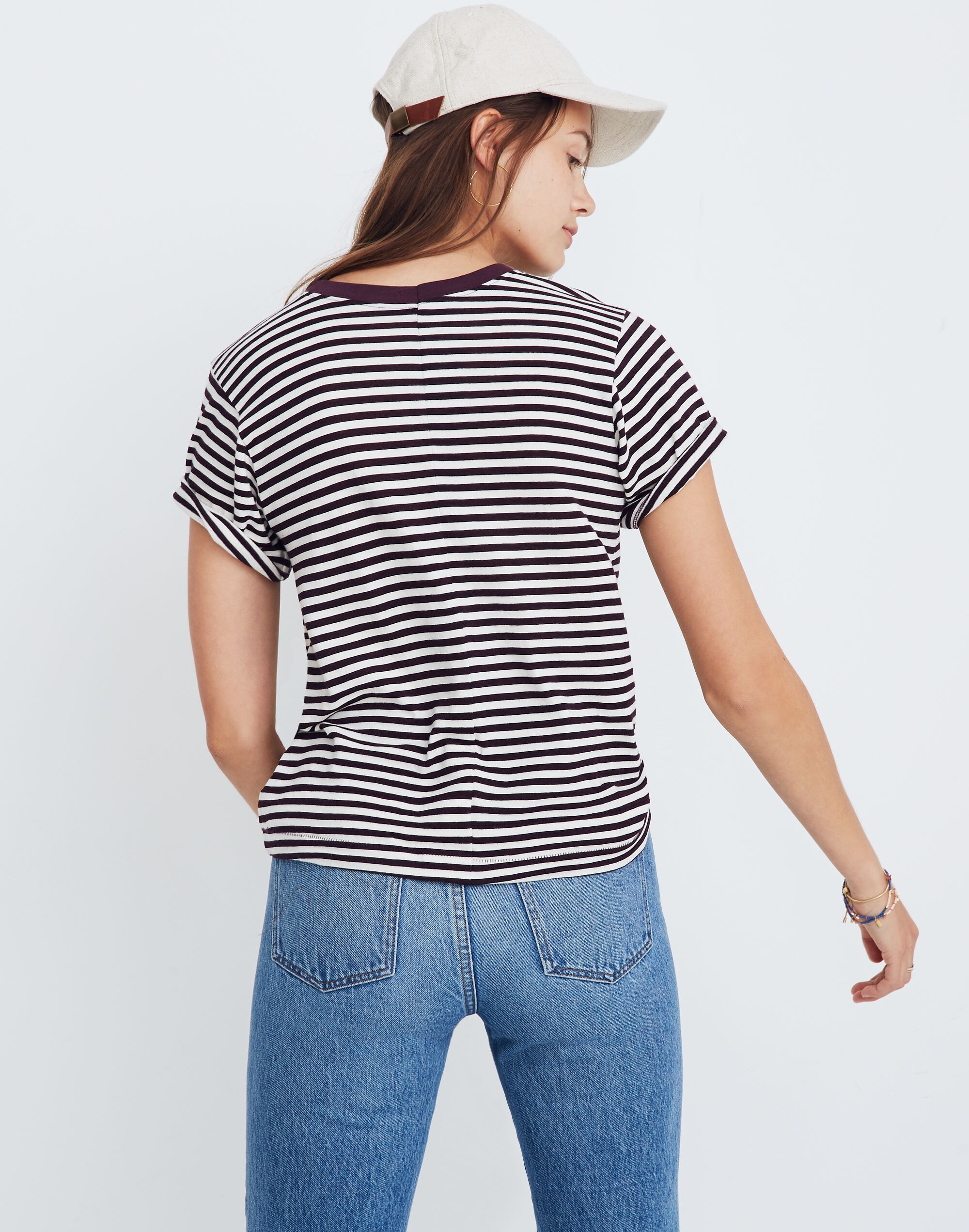 Rivet &amp; Thread Oversized Crop Tee in Stripe