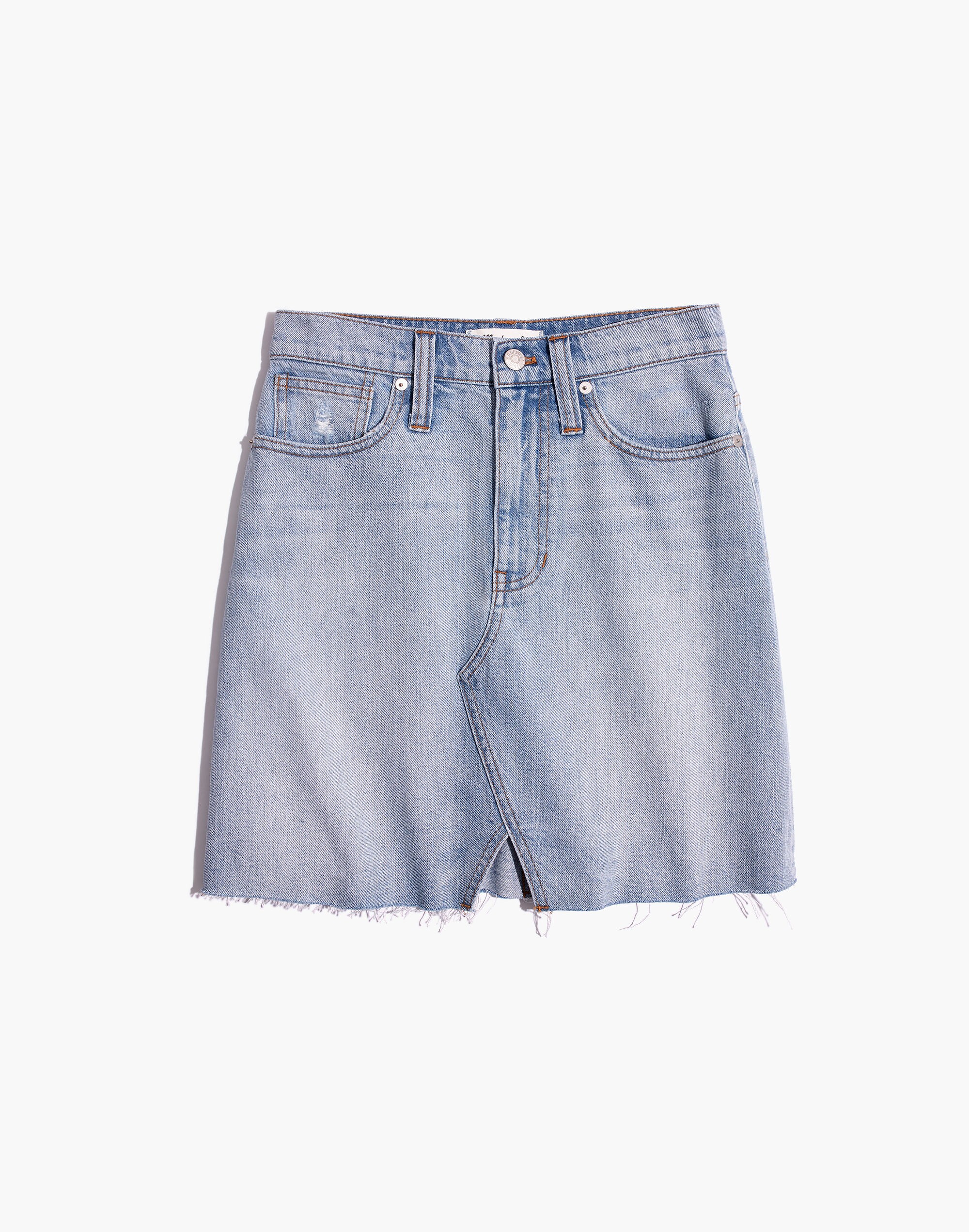 Rigid Denim A-Line Mini Skirt: Cutout Edition