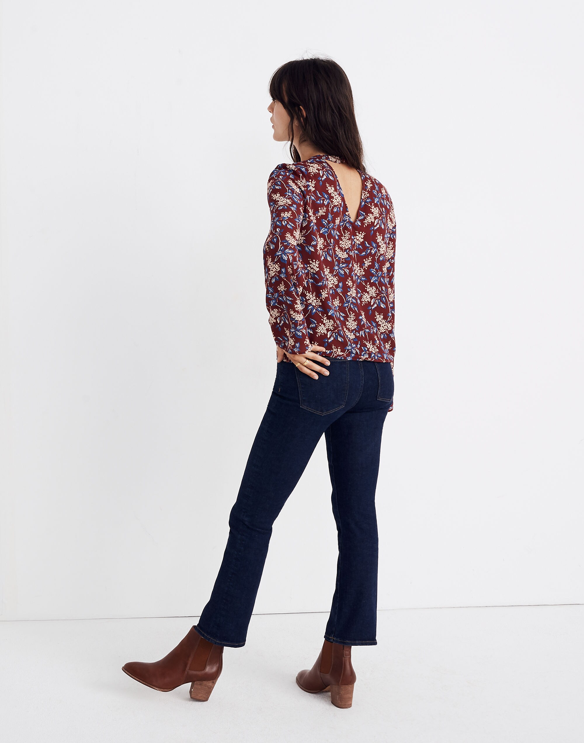 Bell-Sleeve Tie Top in Antique Flora