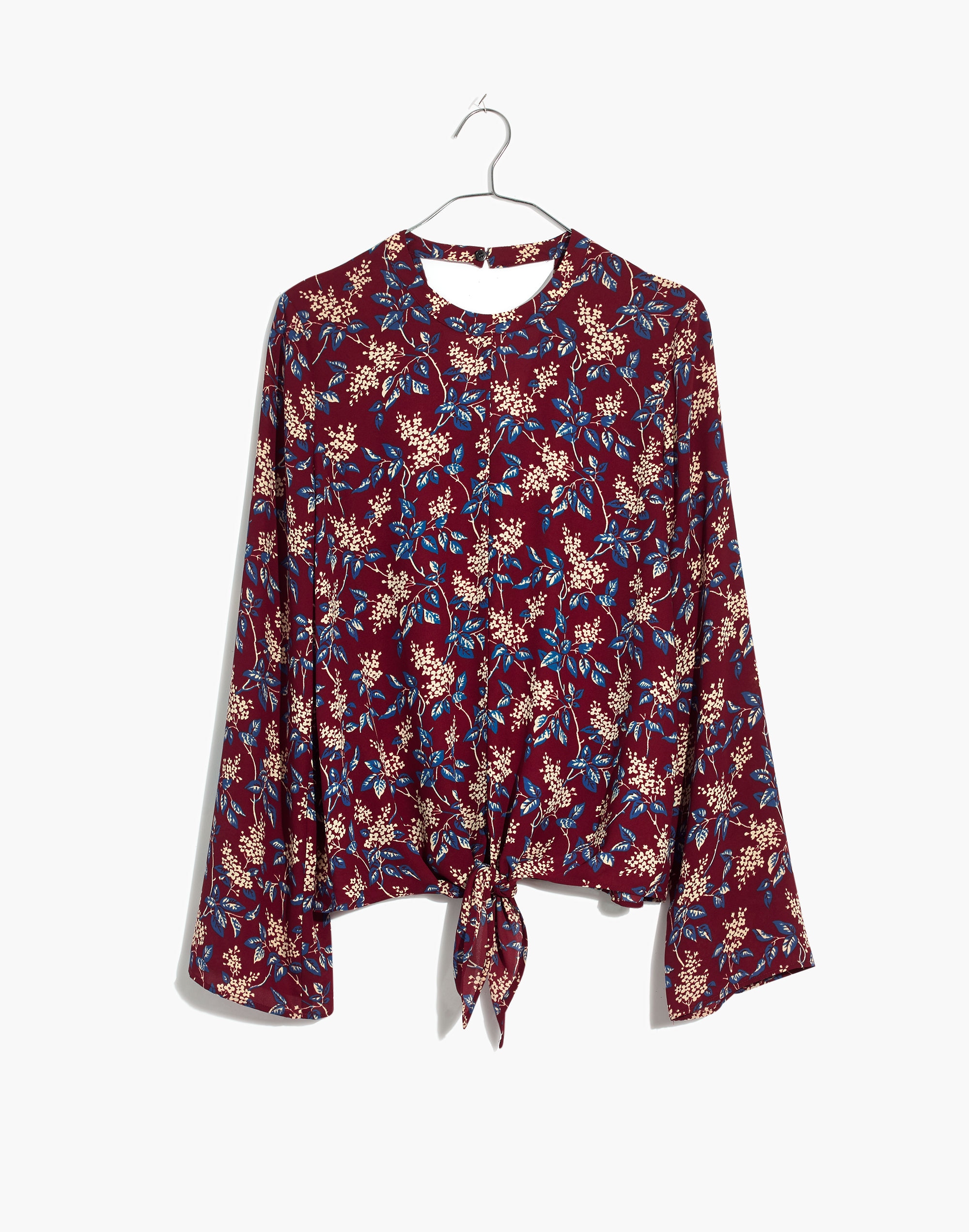 Bell-Sleeve Tie Top in Antique Flora
