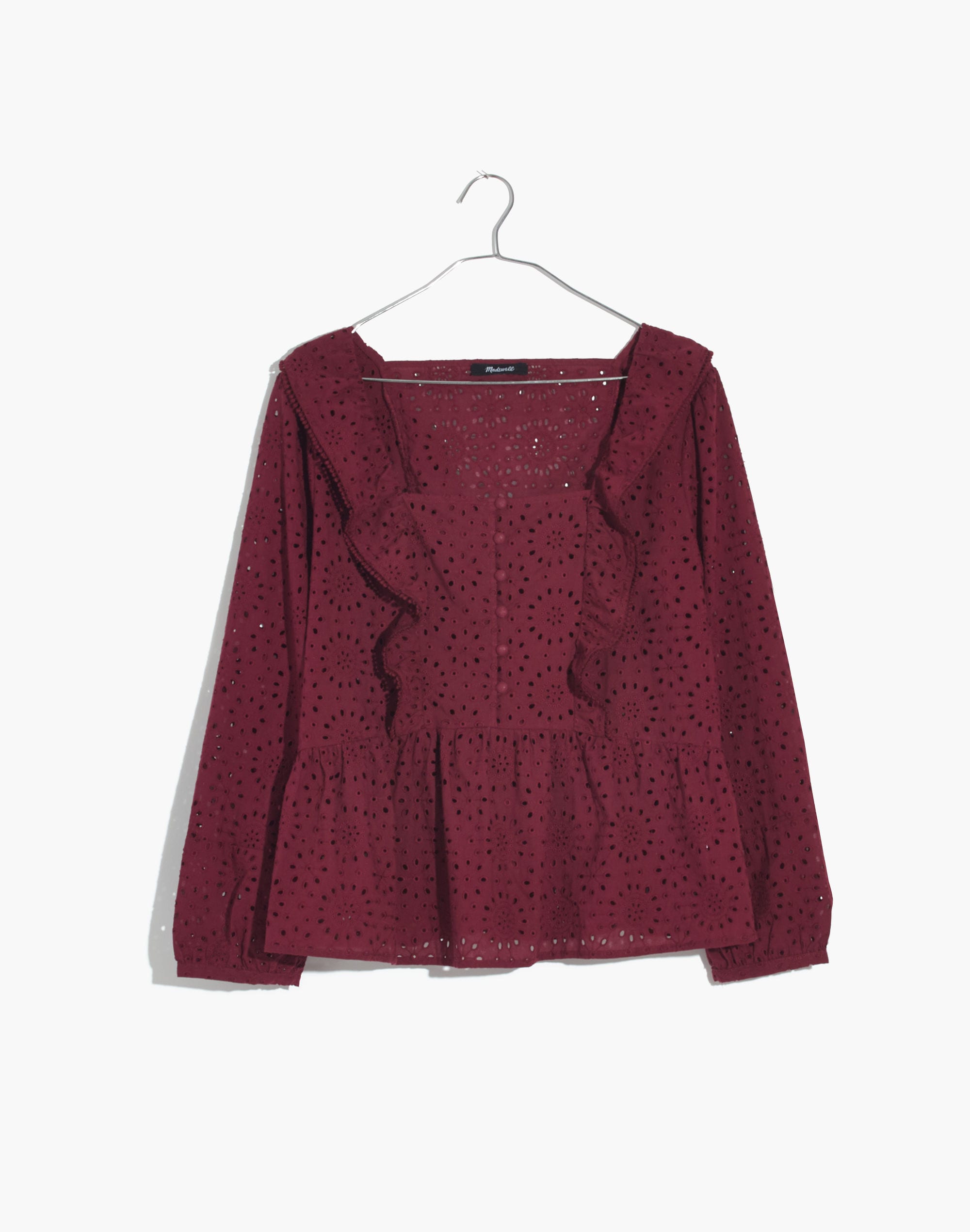 Eyelet Pom-Pom Top