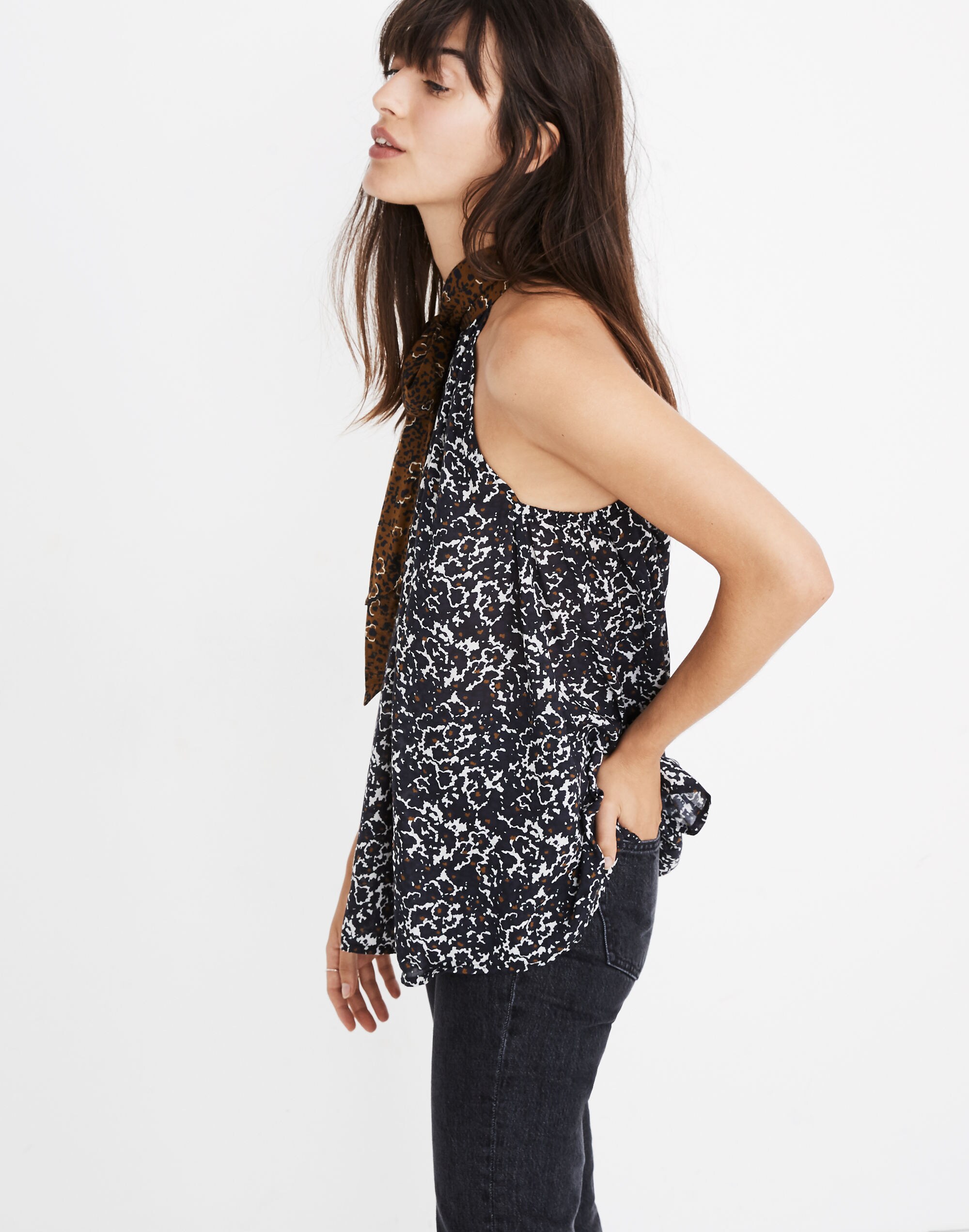 Apiece Apart&trade; Floral Medina Tie-Neck Top