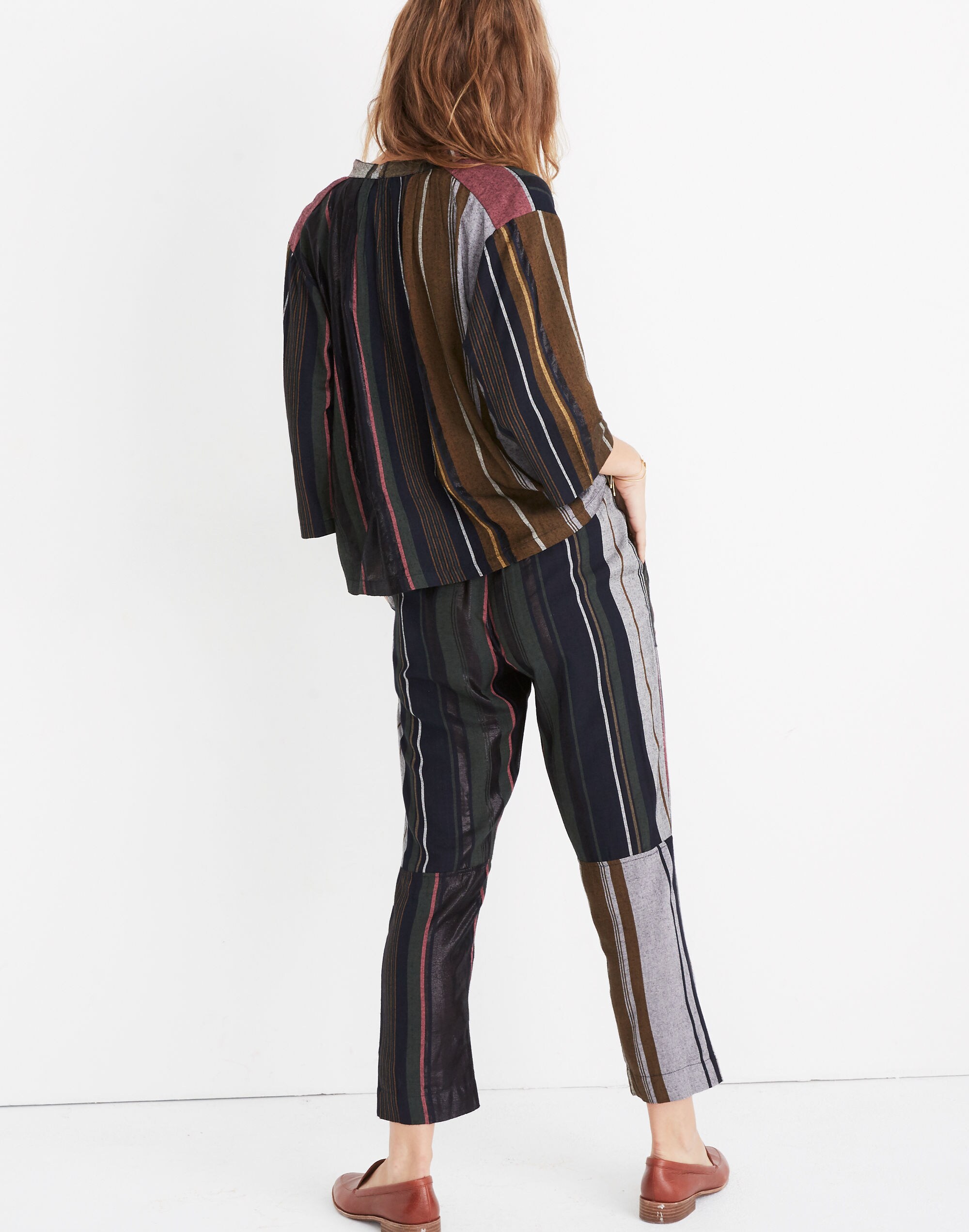 Apiece Apart&trade; Striped Agata Shirred Top