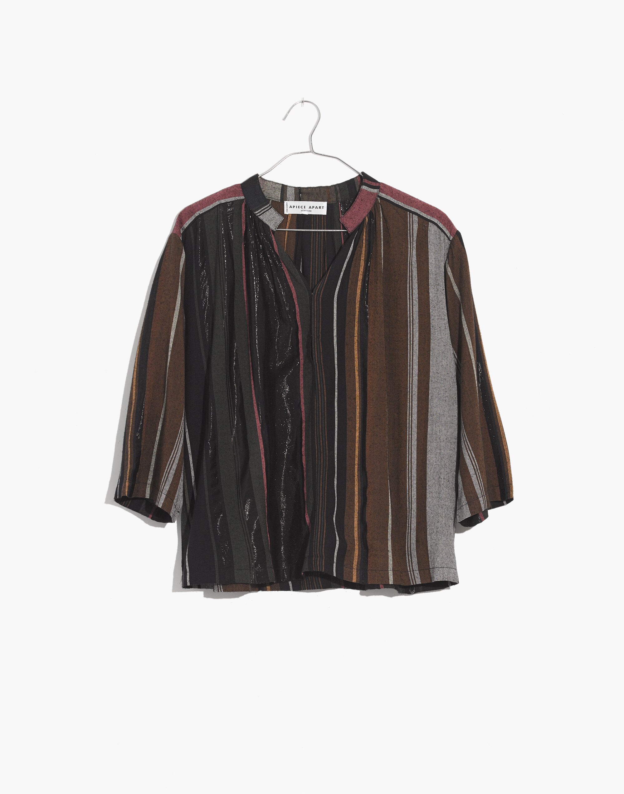 Apiece Apart&trade; Striped Agata Shirred Top