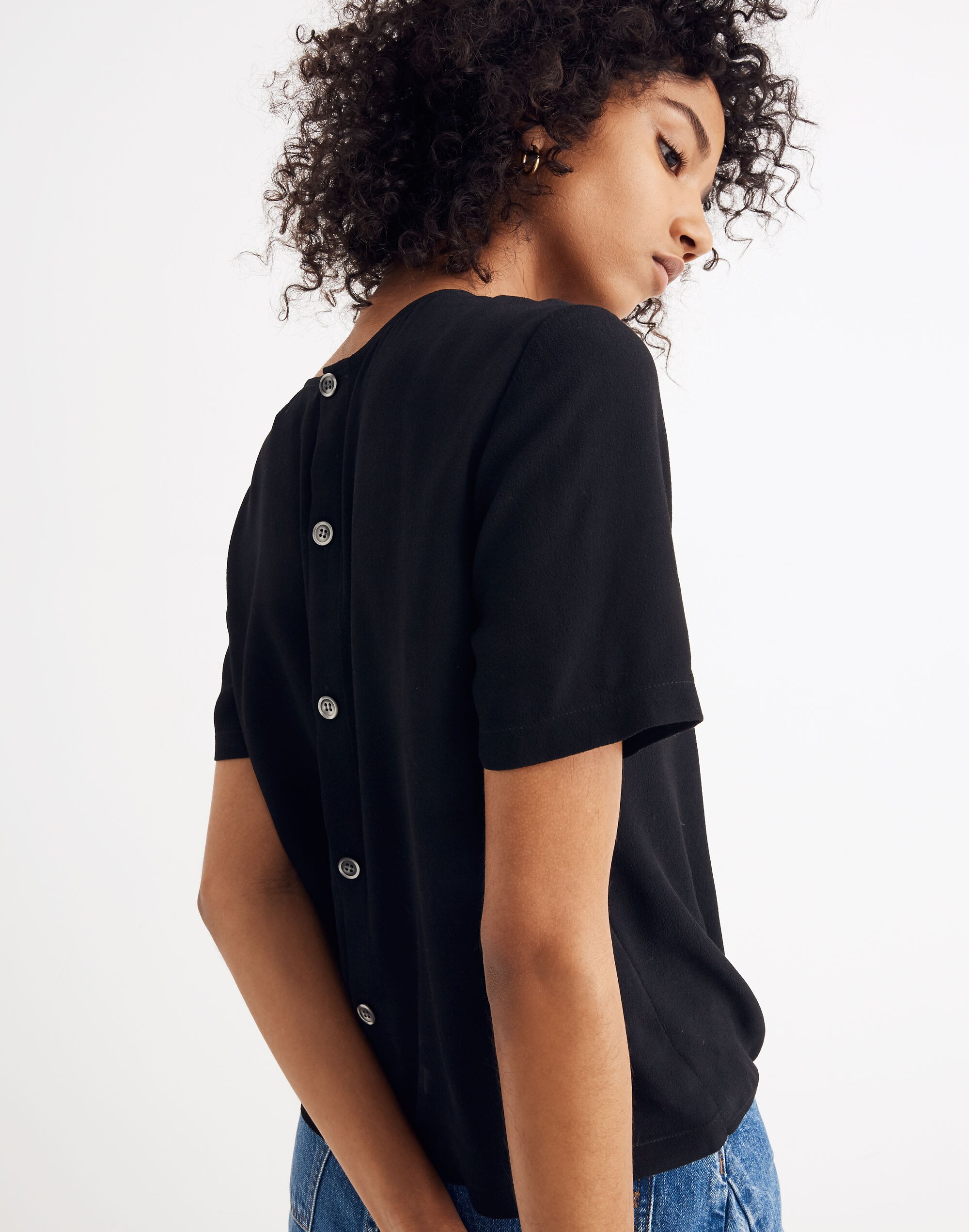Button-Back Tie Tee