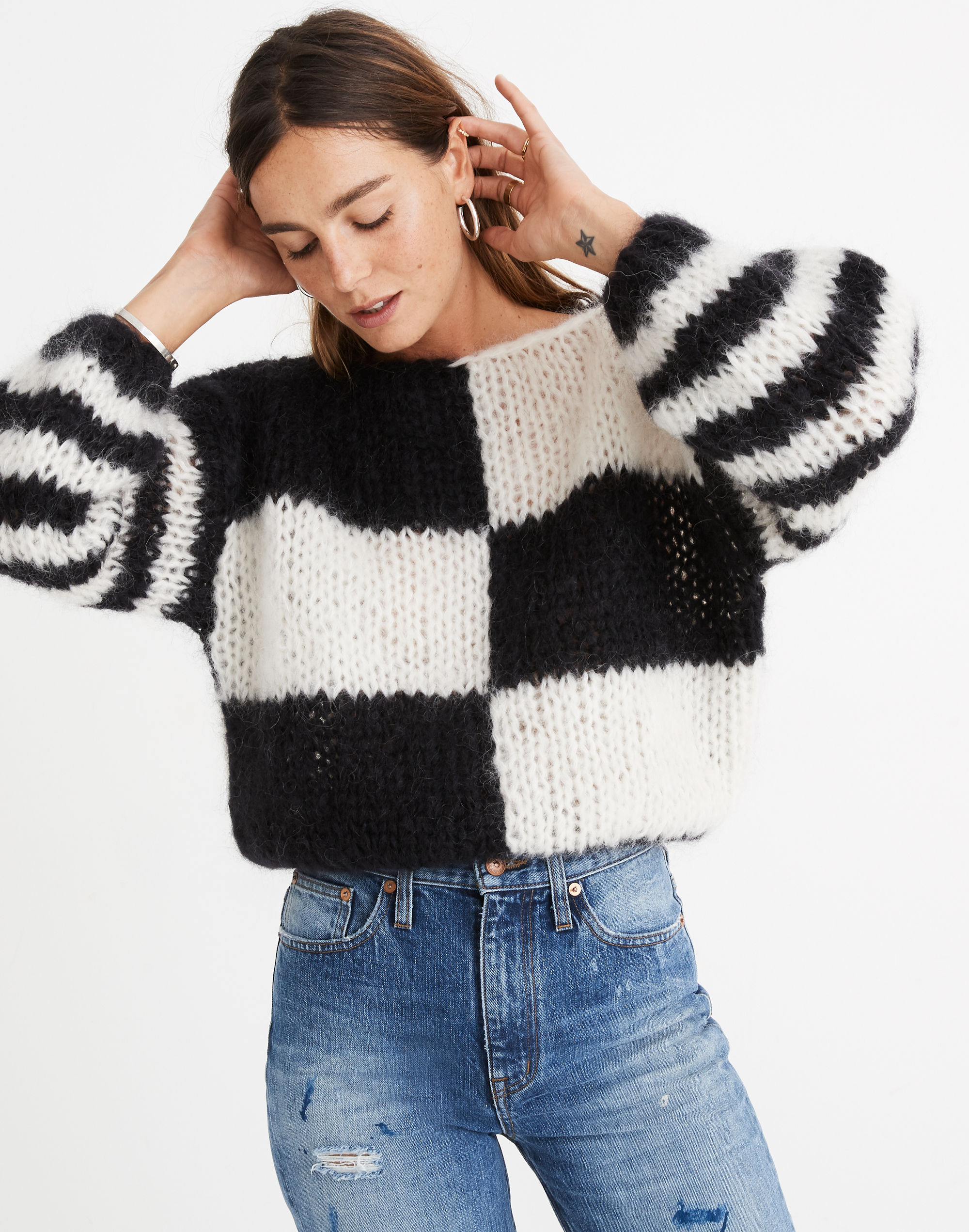 Madewell x Maiami Checker Big Sweater