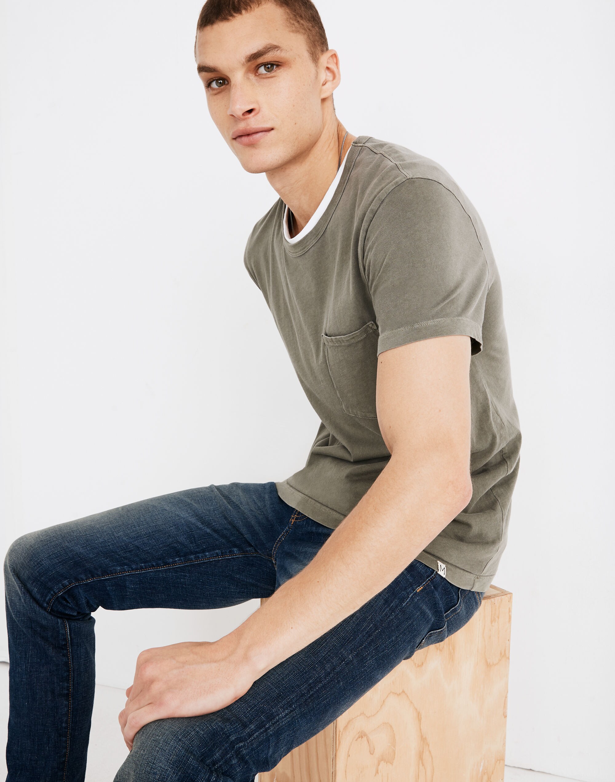 Garment-Dyed Allday Crewneck Pocket Tee