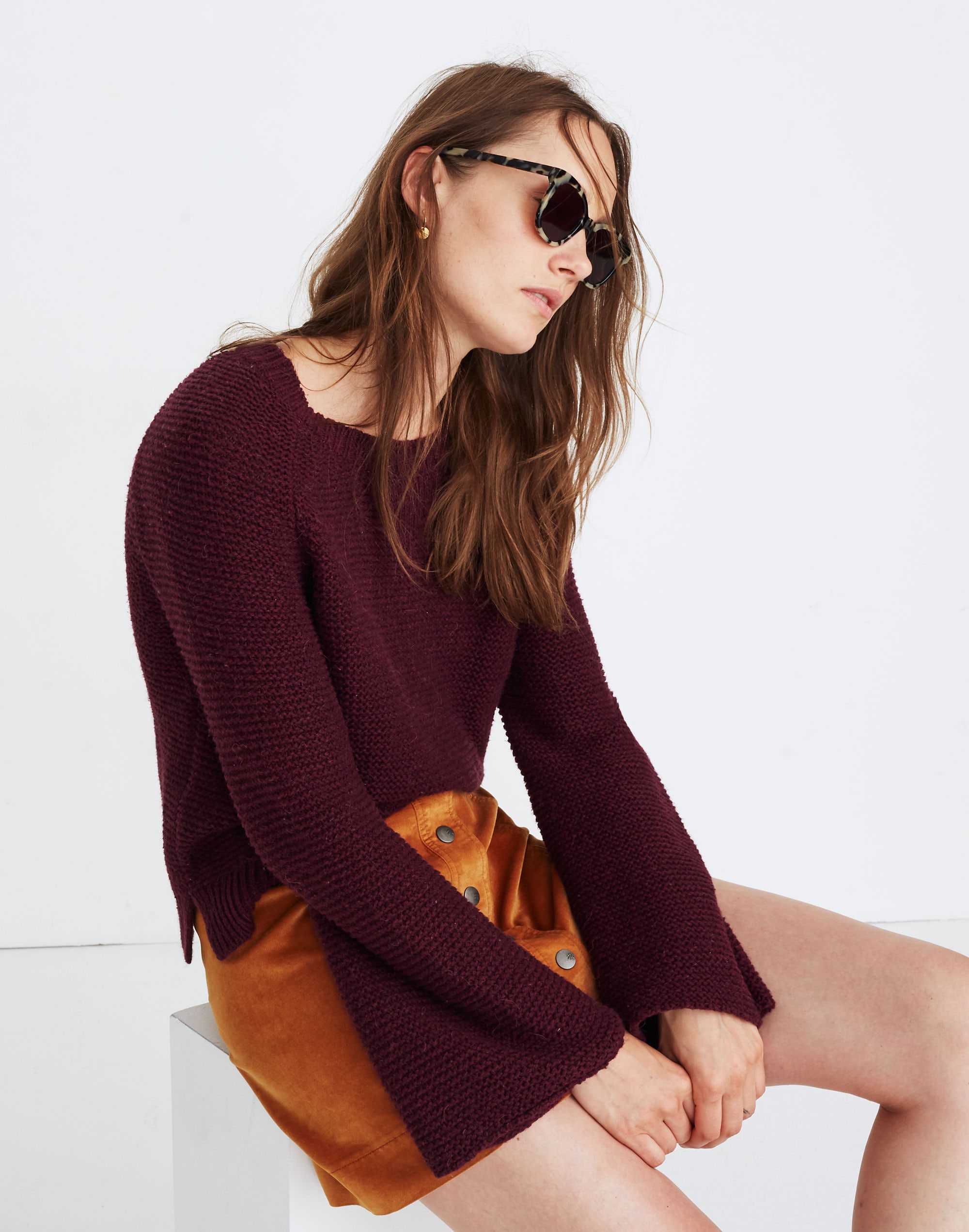 Wide-Sleeve Pullover Sweater