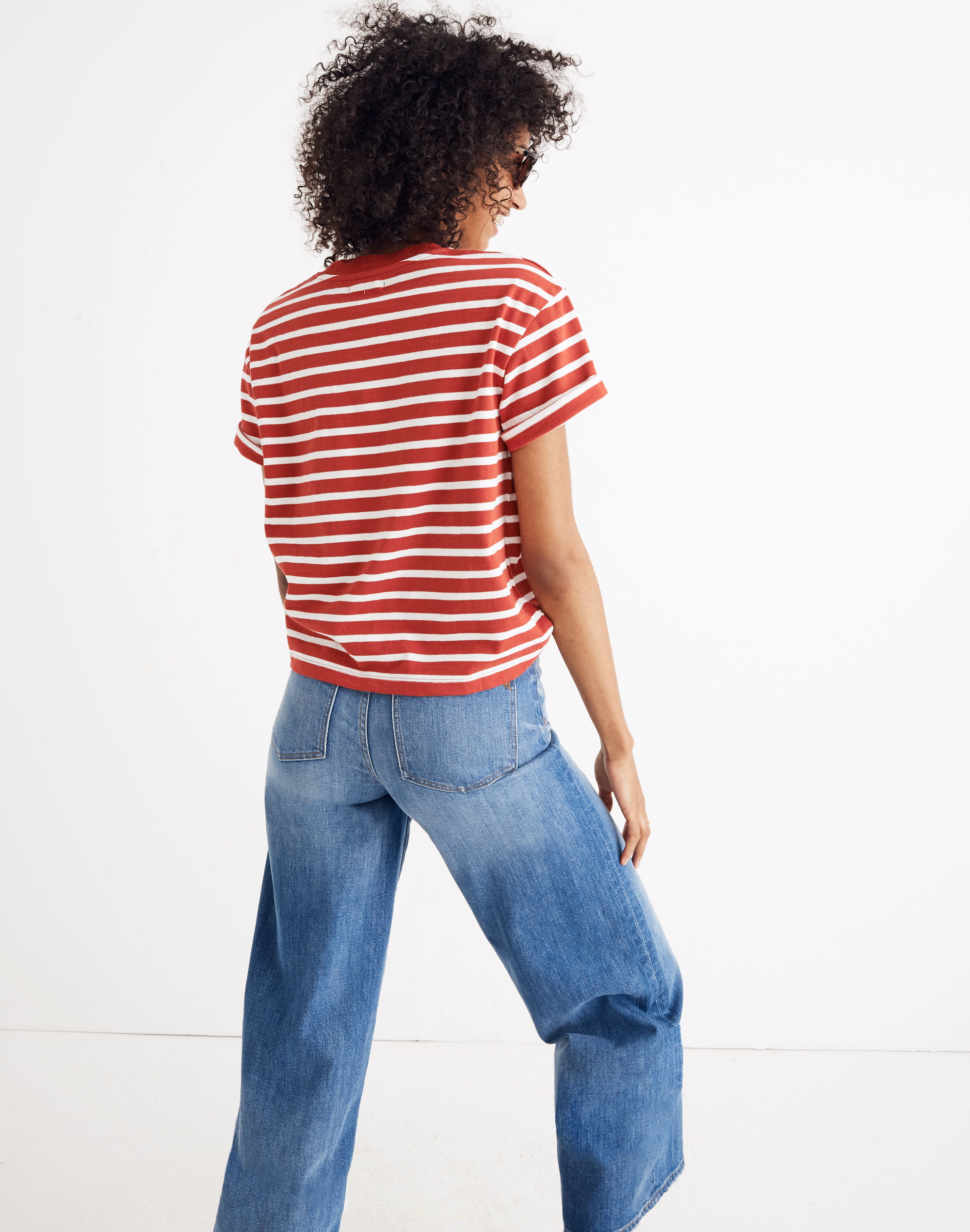 Easy Crop Tee in Judd Stripe