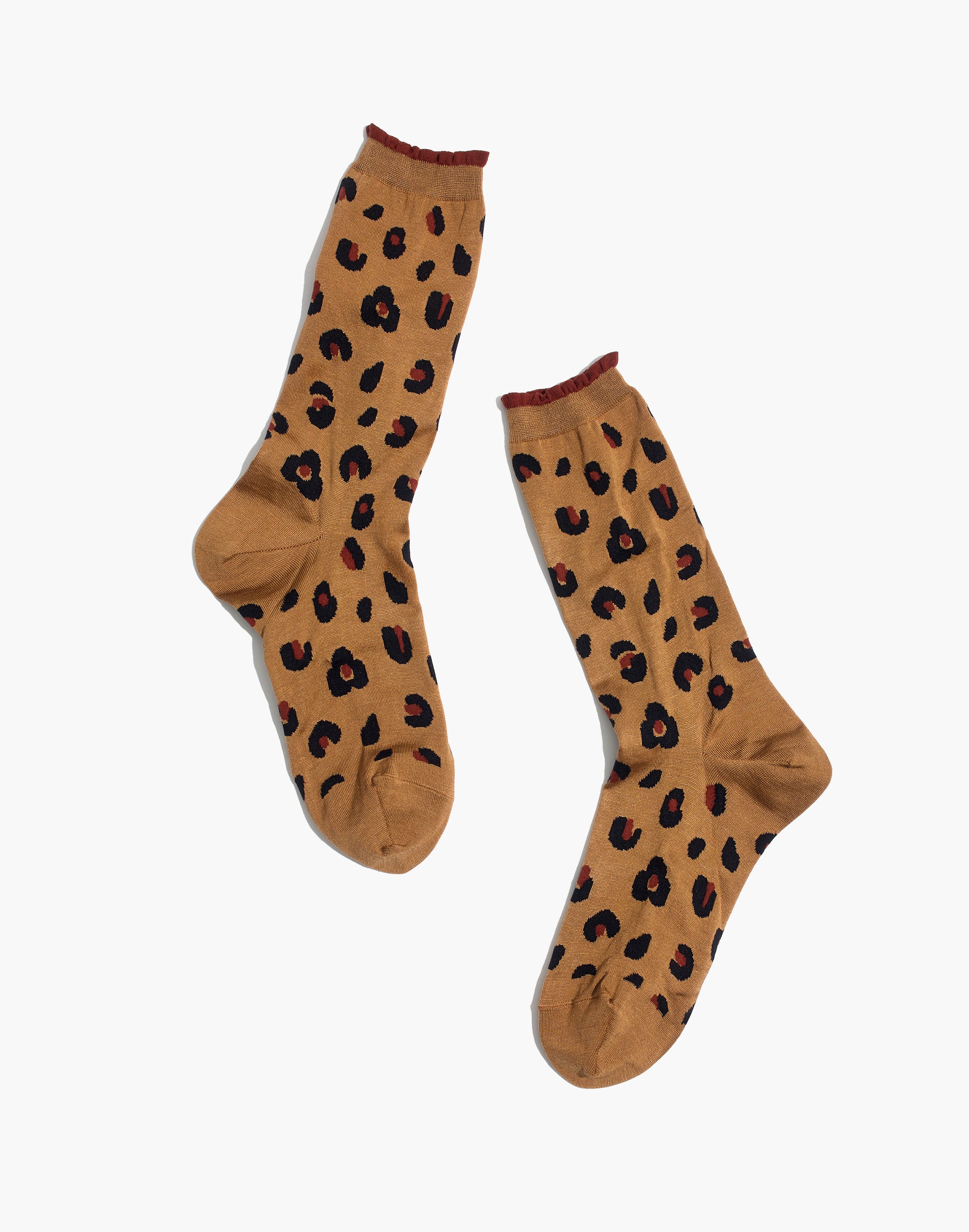 madewell x hansel from basel&trade; leopard anklet socks