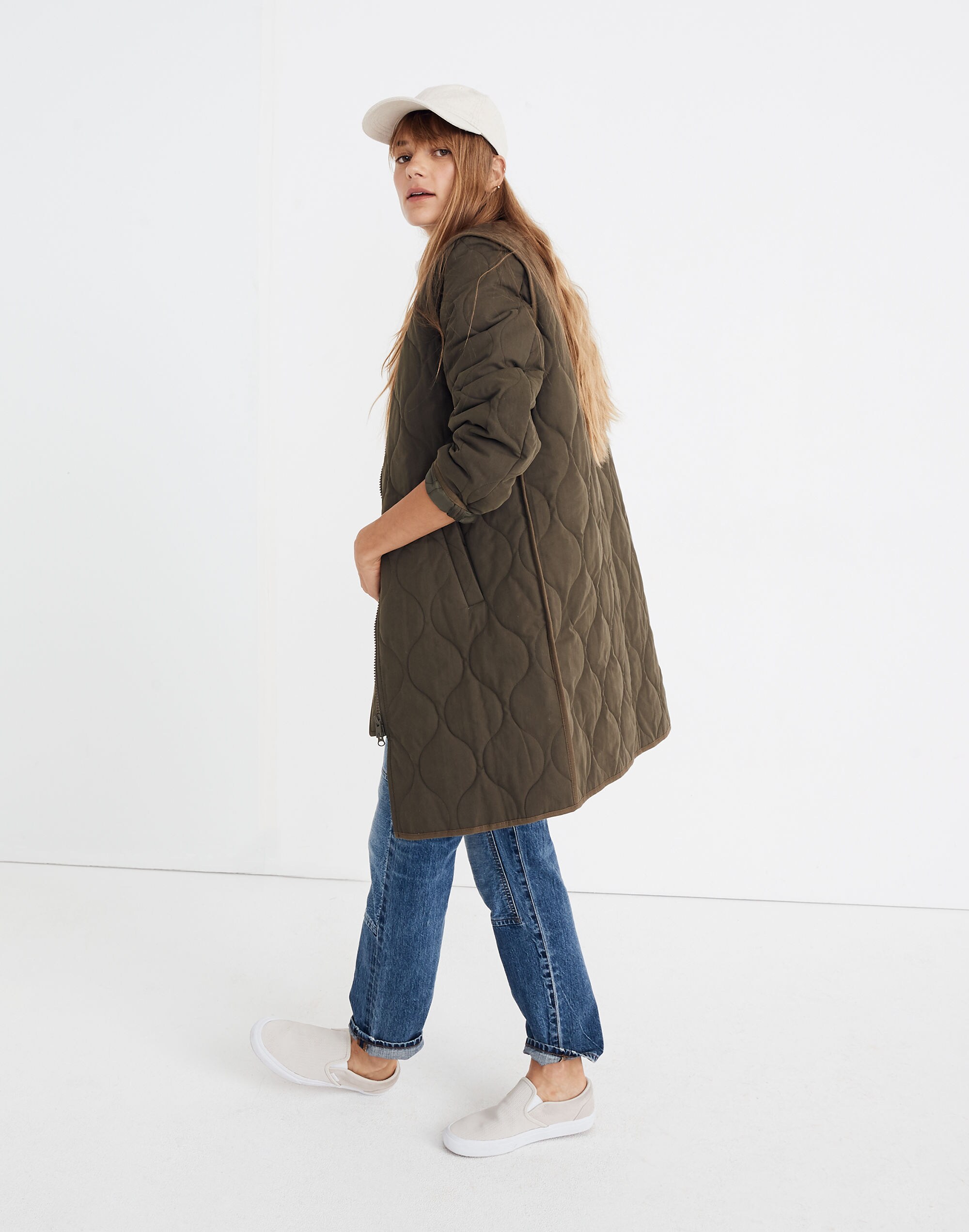 quilted military coat