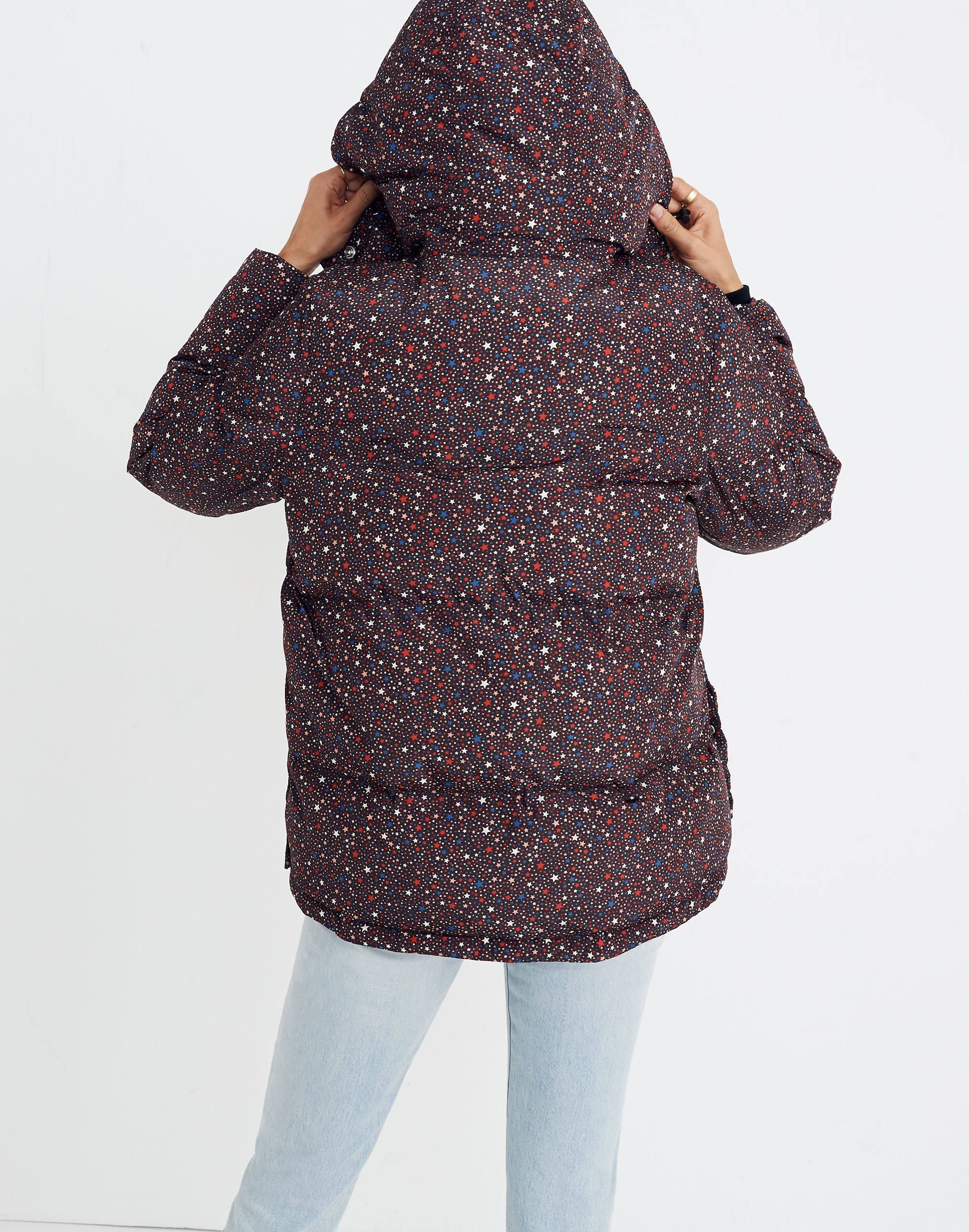 Quilted Puffer Parka in Starry Night