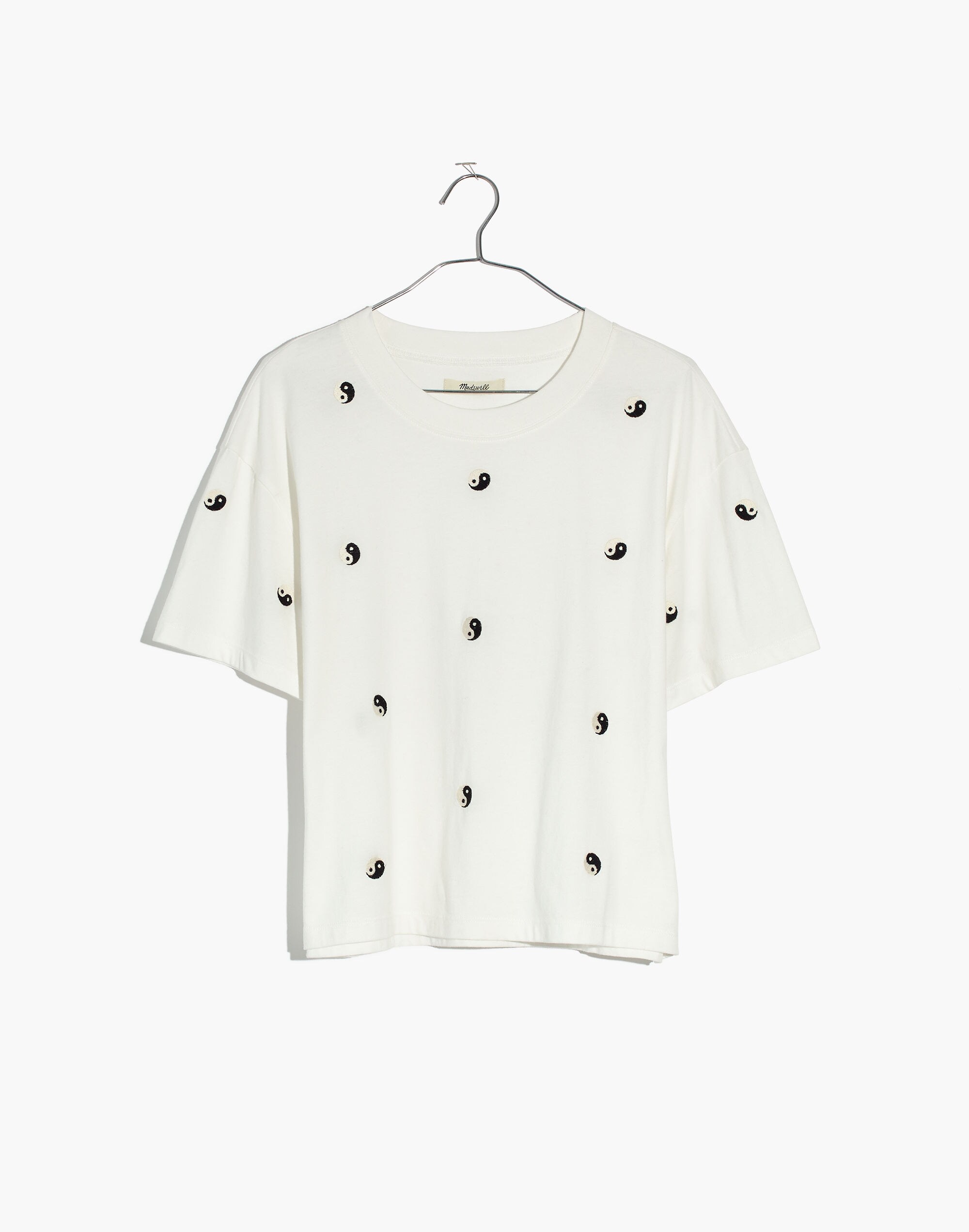 Embroidered Yin-Yang Easy Crop Tee