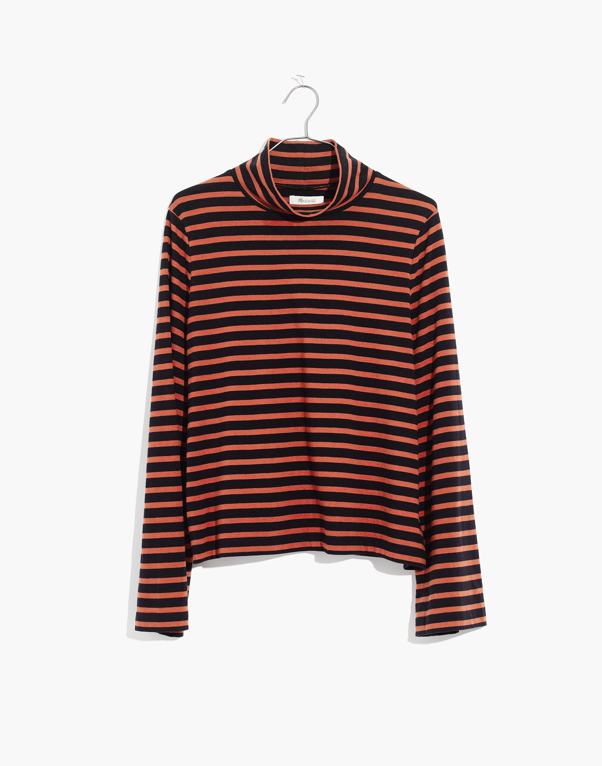 Wide-Sleeve Turtleneck in Stripe