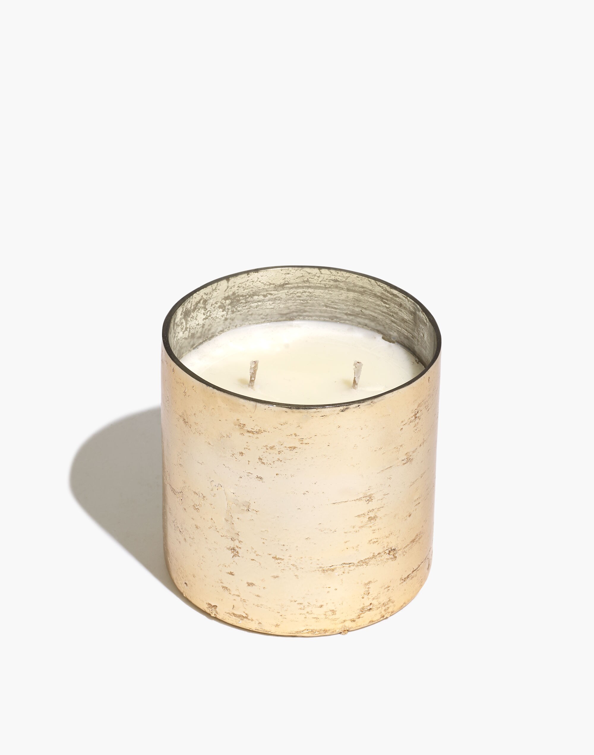Large Matte Metallic Glass Candle