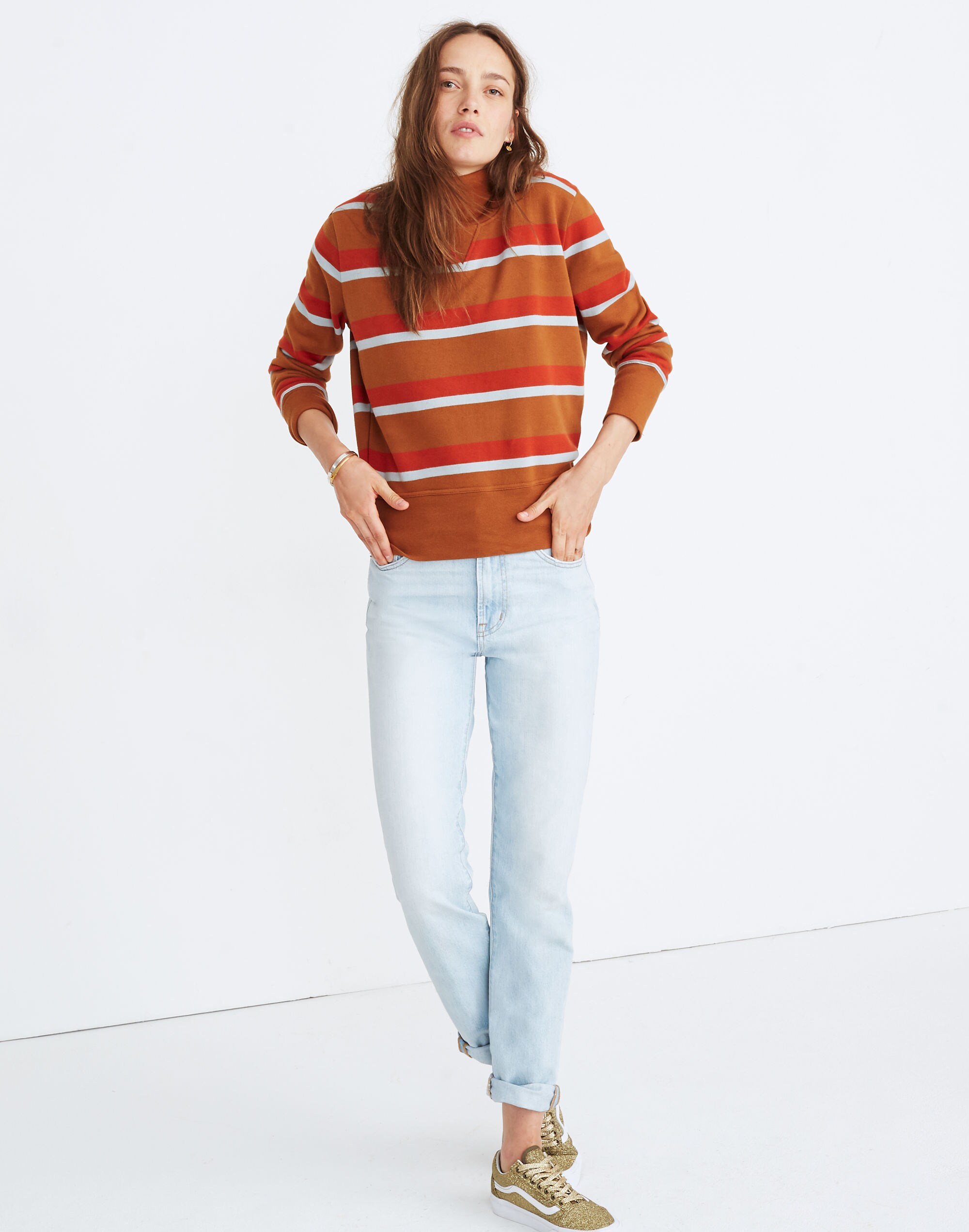 Turtleneck Sweatshirt in Stripe