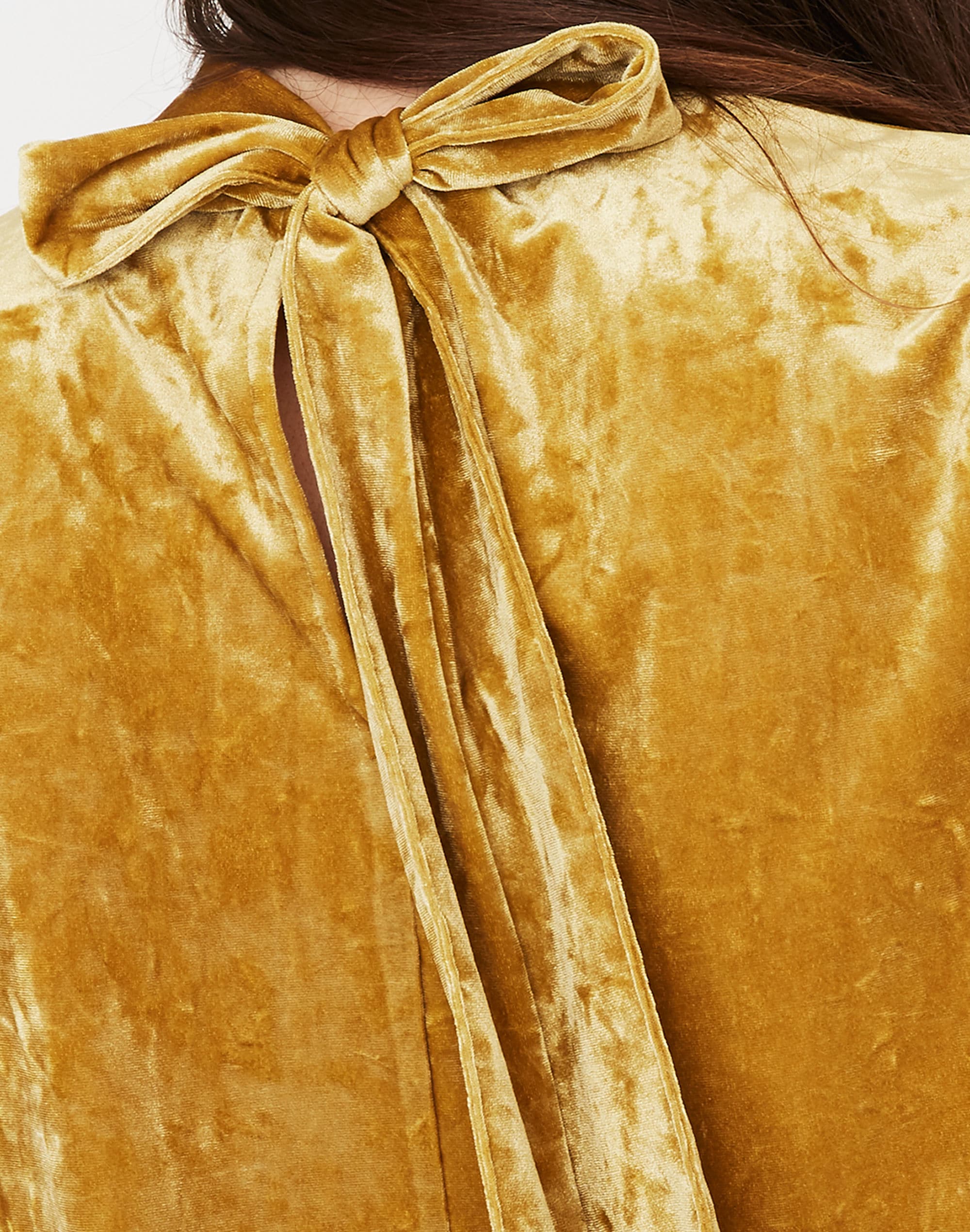 Crushed Velvet Mockneck Dress