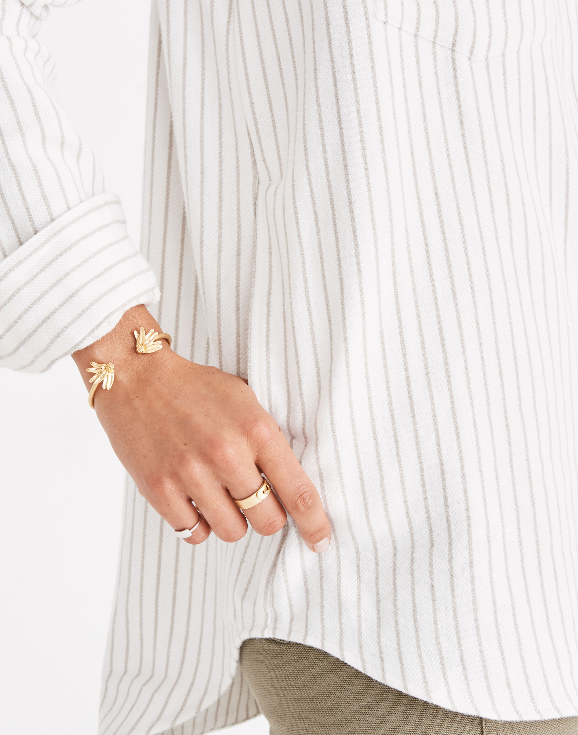 Cotton Stripe X Cotton Flannel Shirt main image 1