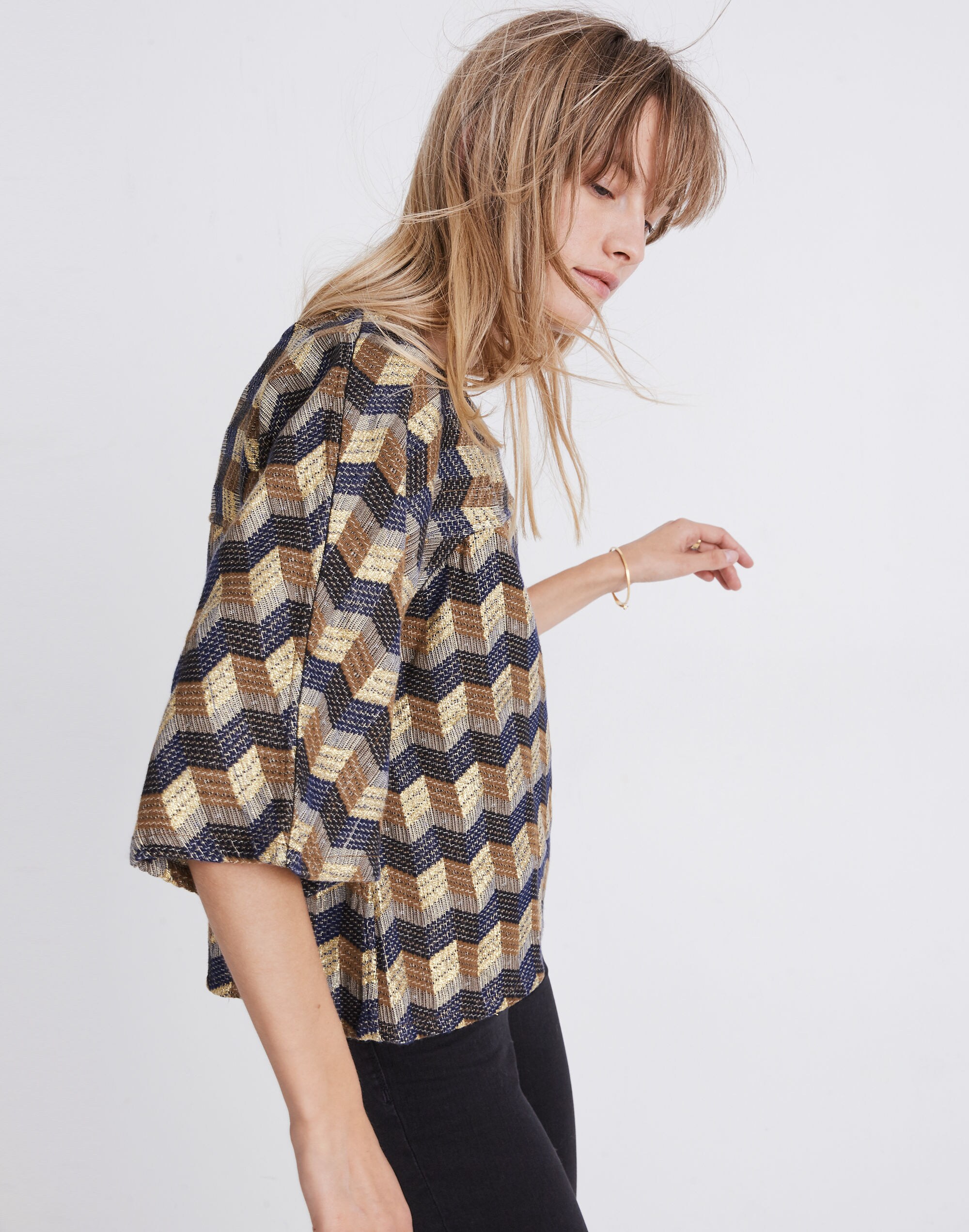 Ace&amp;Jig&trade; Mae Top in Casino Gold Print