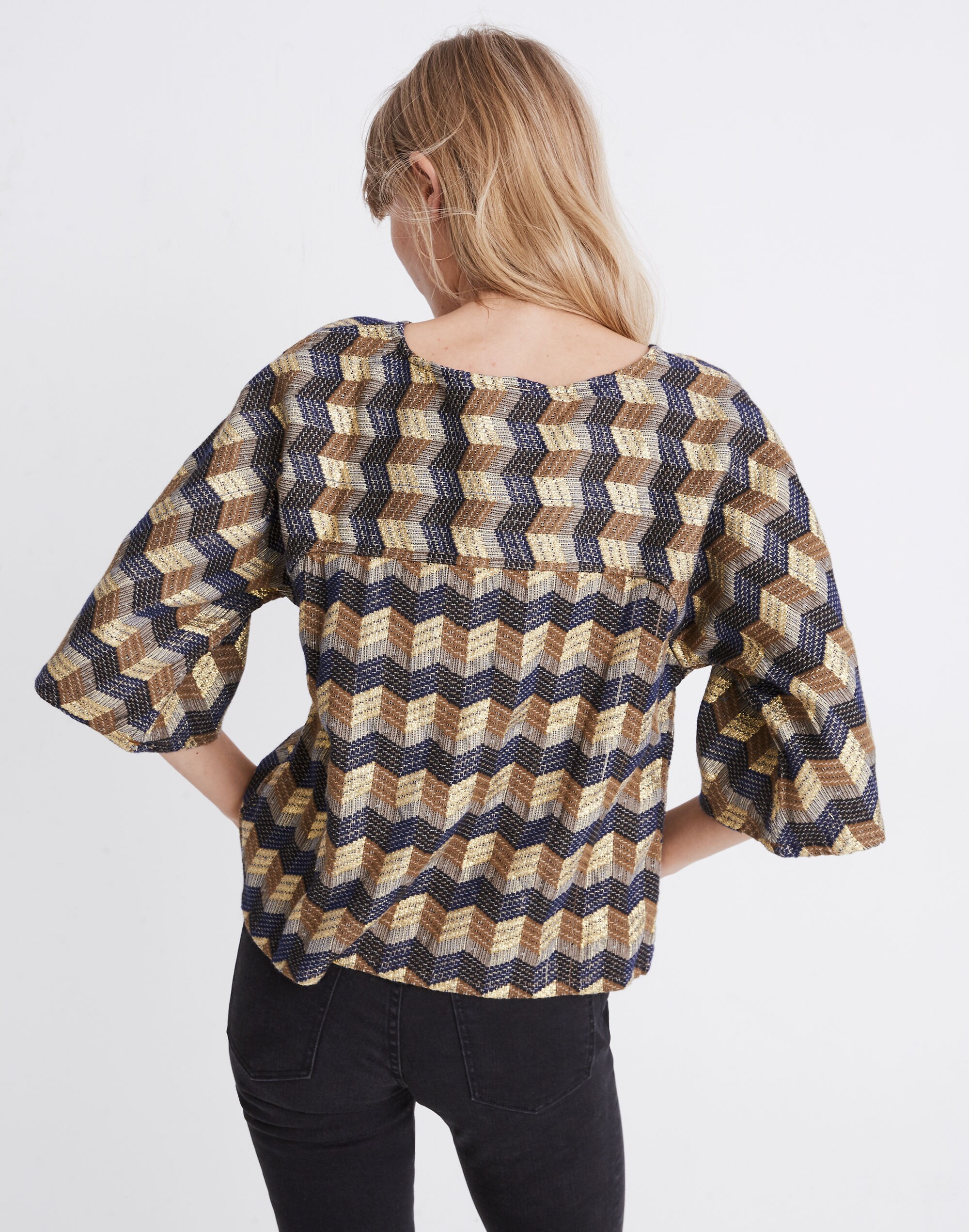 Ace&amp;Jig&trade; Mae Top in Casino Gold Print