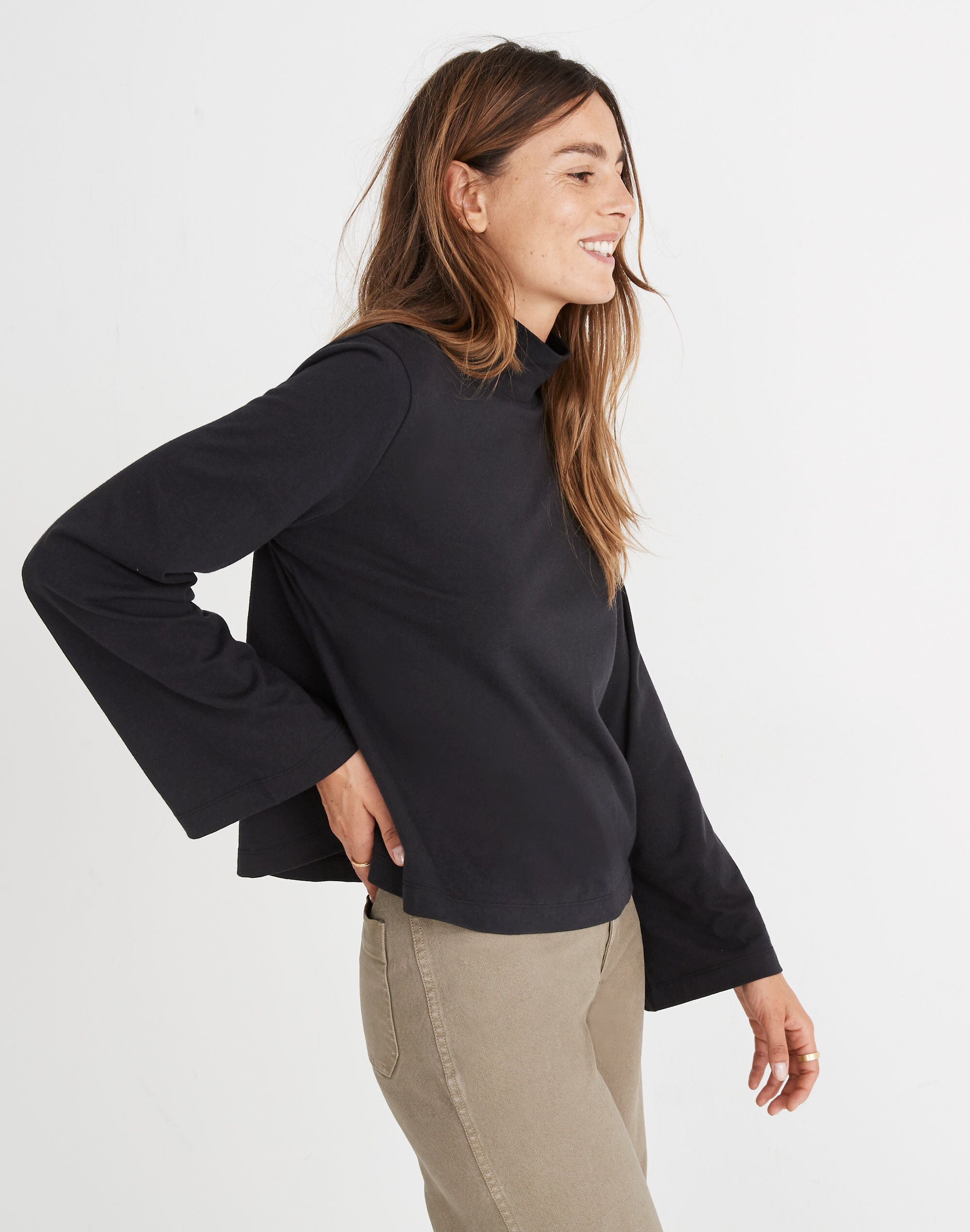 Wide-Sleeve Turtleneck