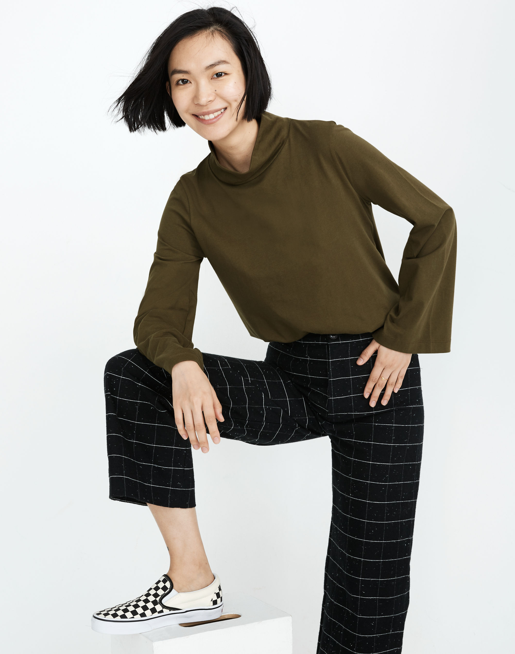 Wide-Sleeve Turtleneck