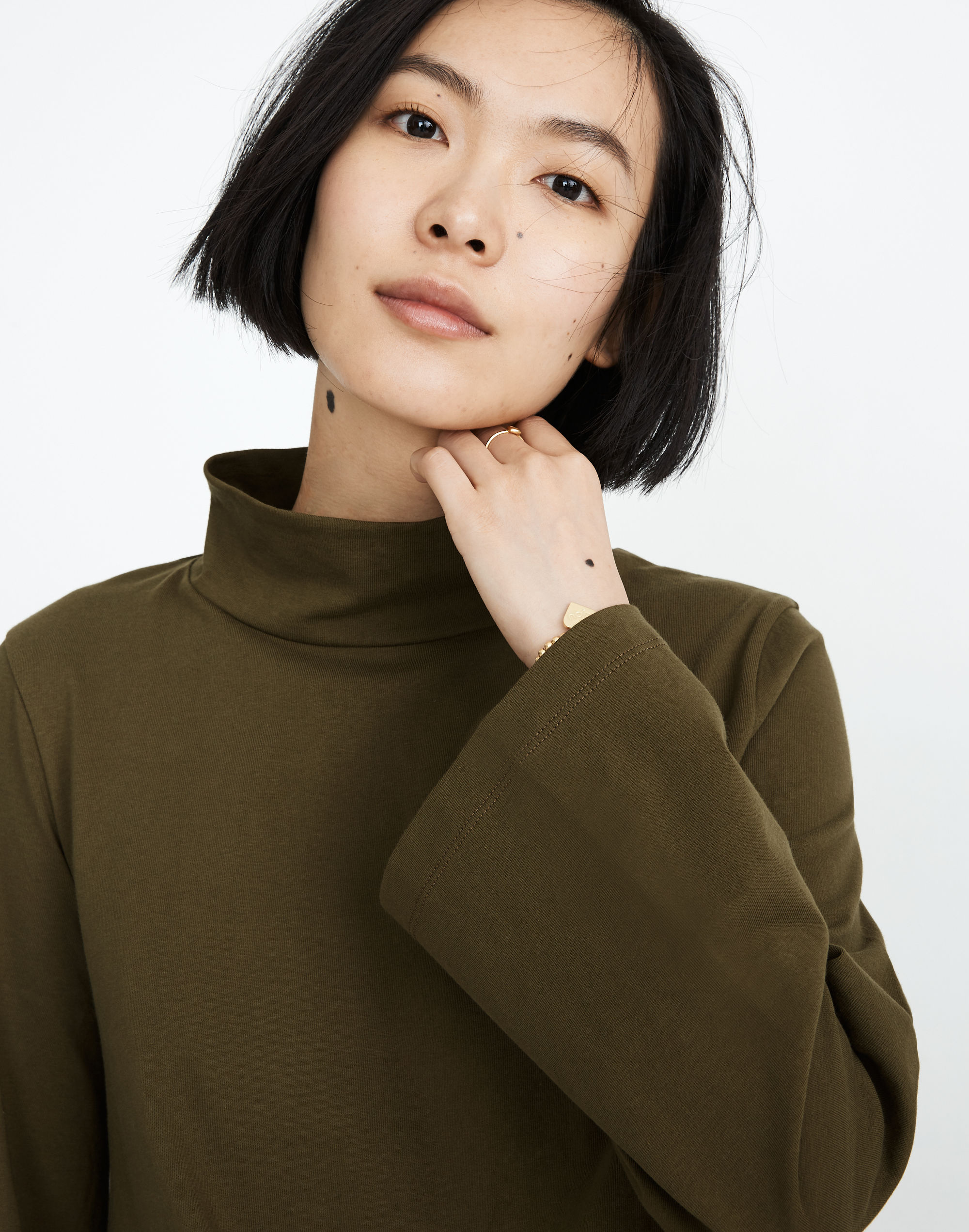 Wide-Sleeve Turtleneck
