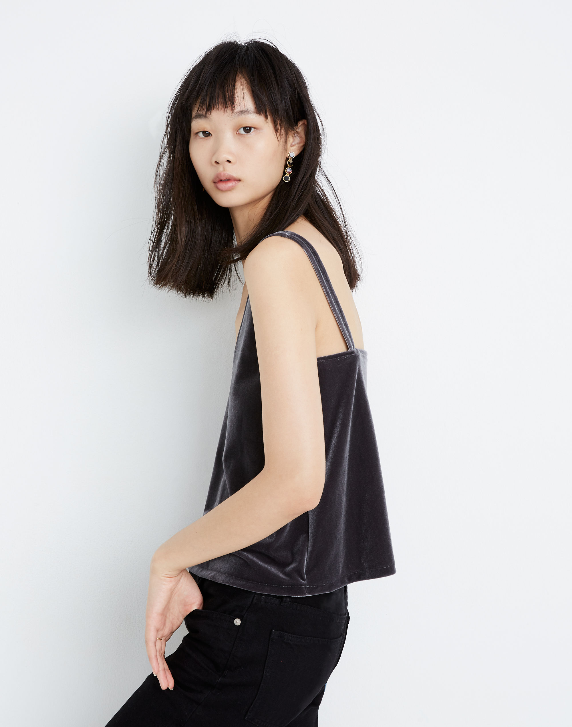 Velvet V-Neck Tank Top