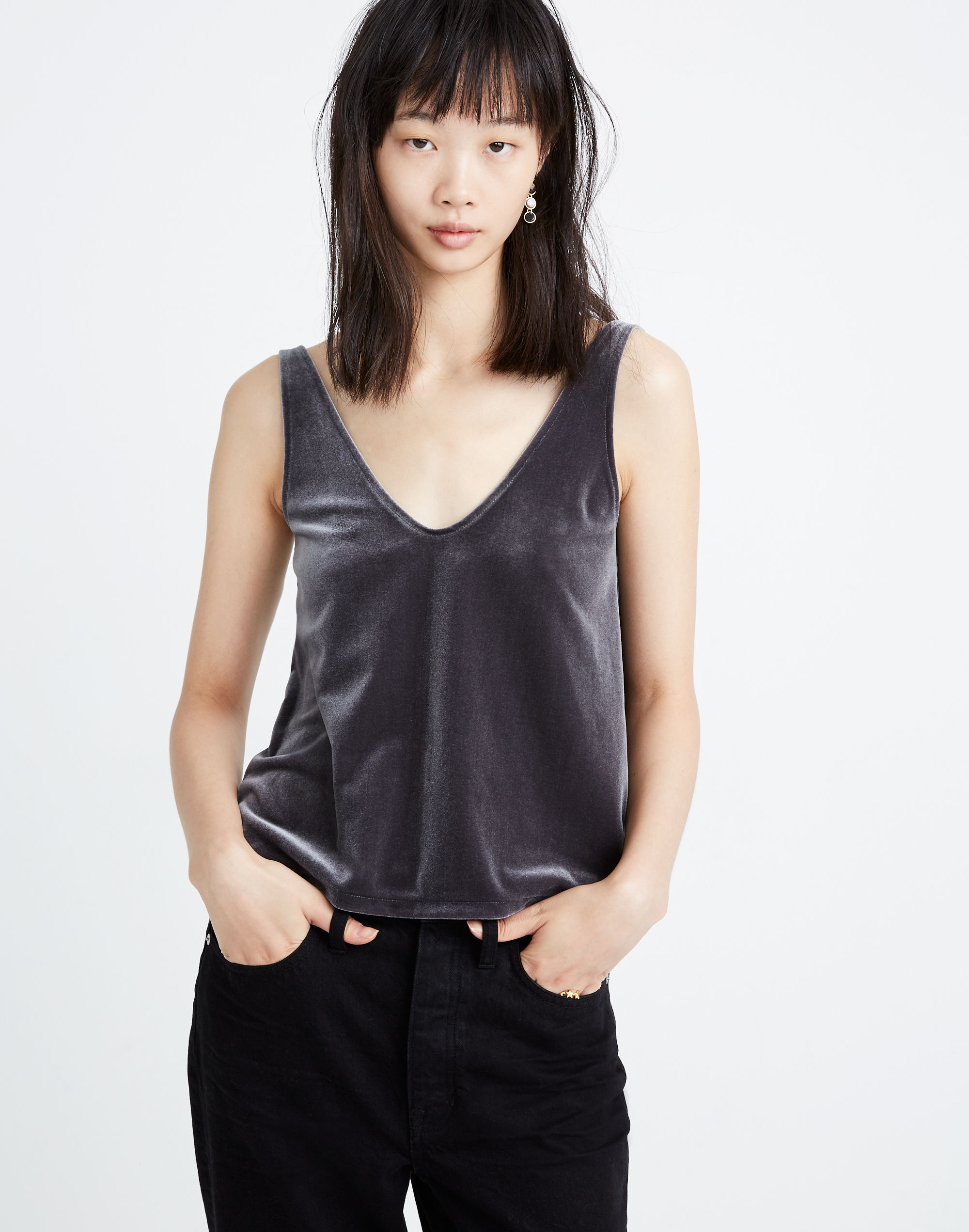 Velvet V-Neck Tank Top