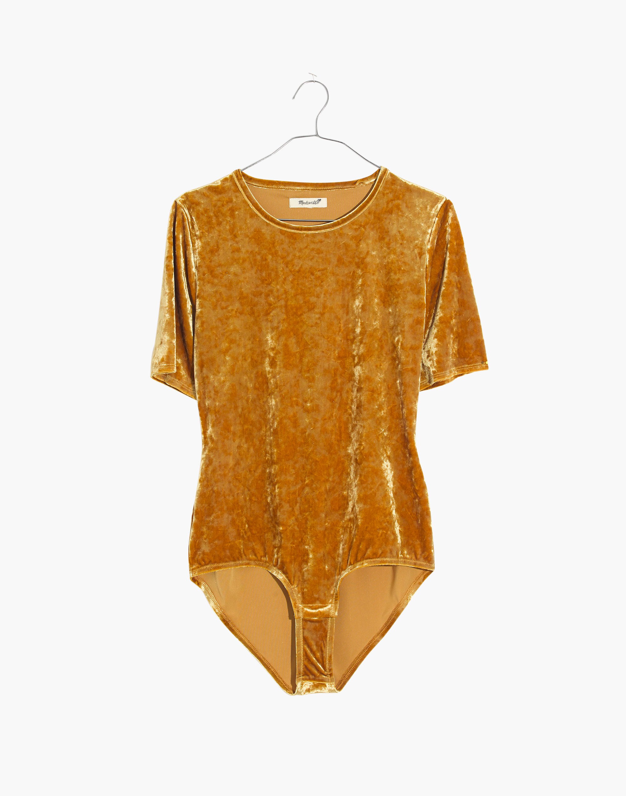 Crushed Velvet Short-Sleeve Bodysuit