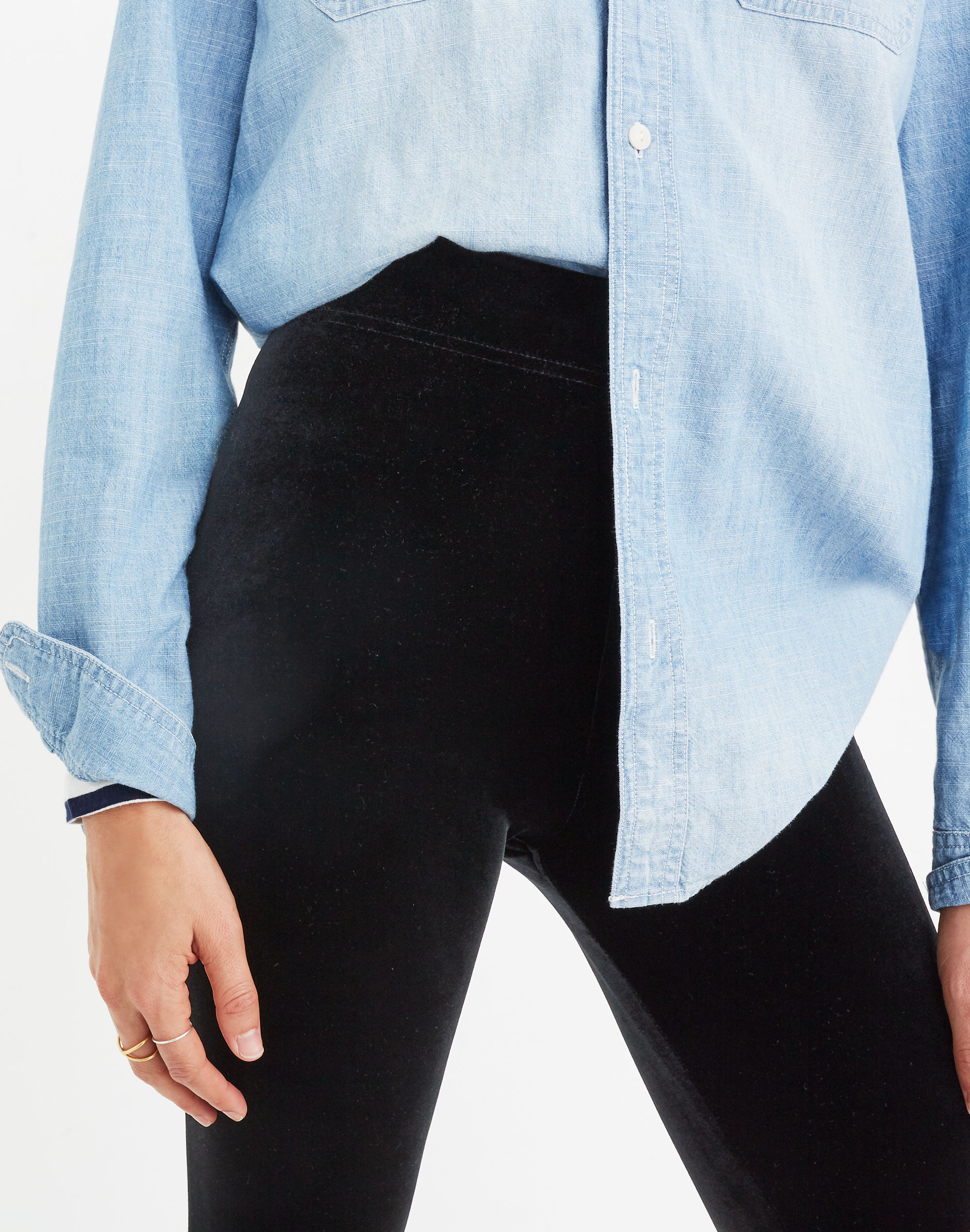 High-Rise Velvet Leggings