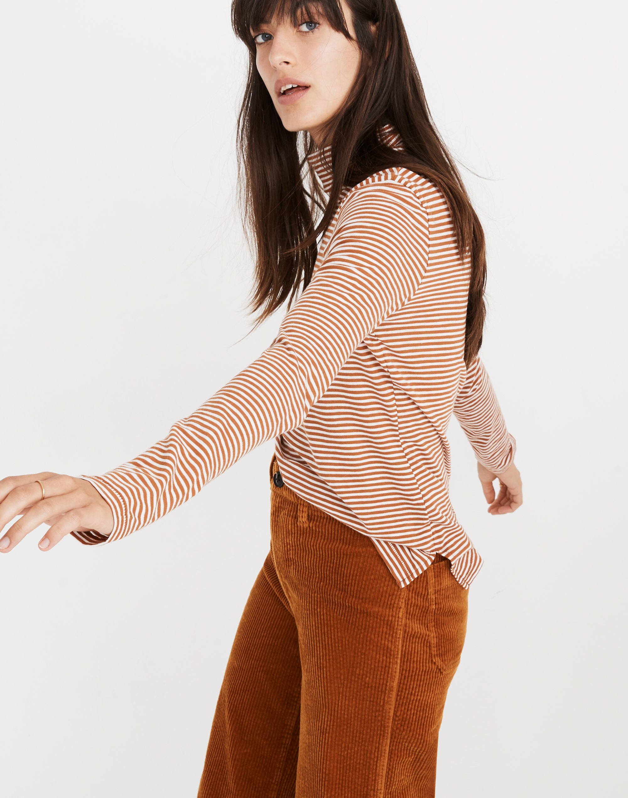 Whisper Cotton Turtleneck in Daniela Stripe