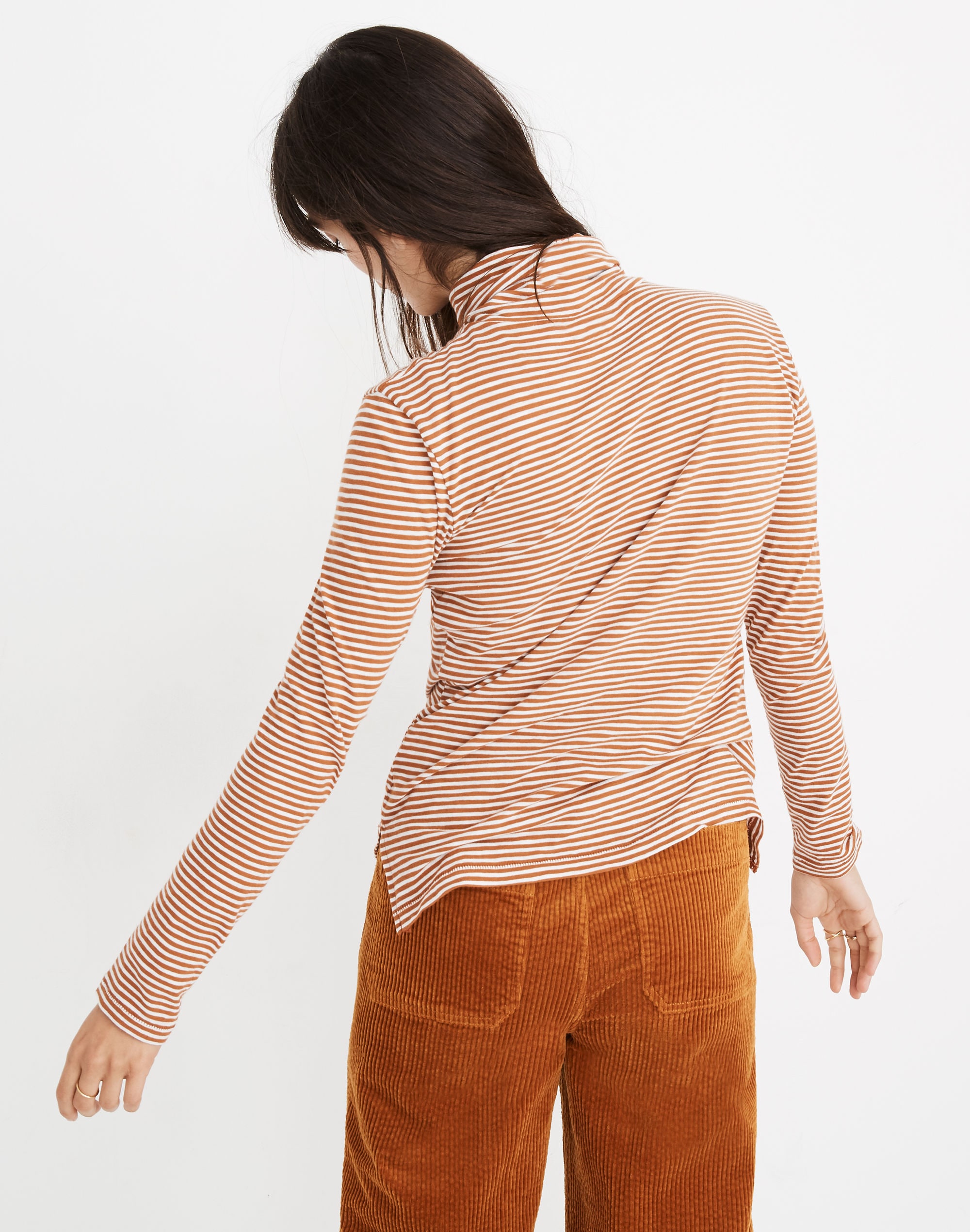 Whisper Cotton Turtleneck in Daniela Stripe