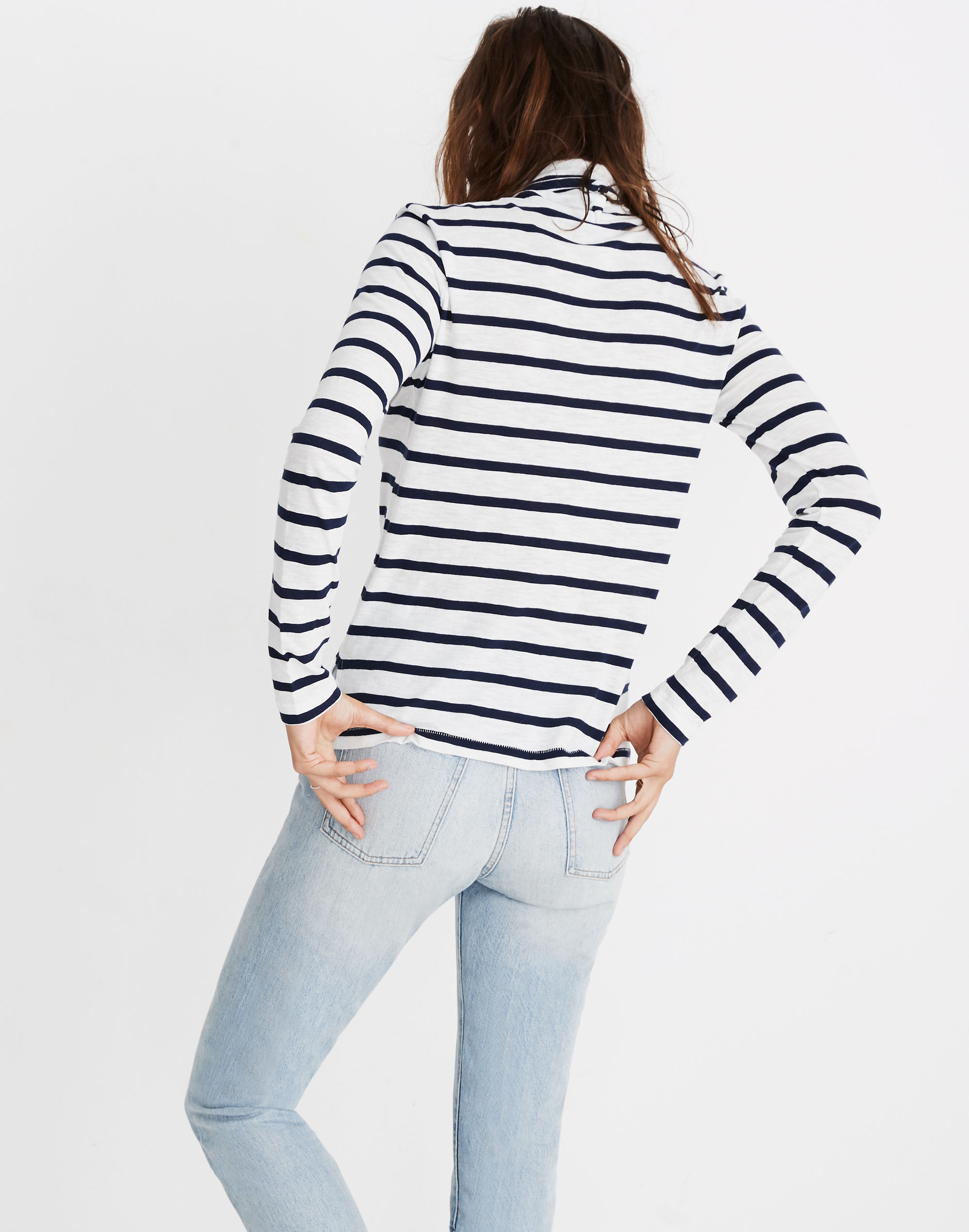 Whisper Cotton Turtleneck in Kearney Stripe