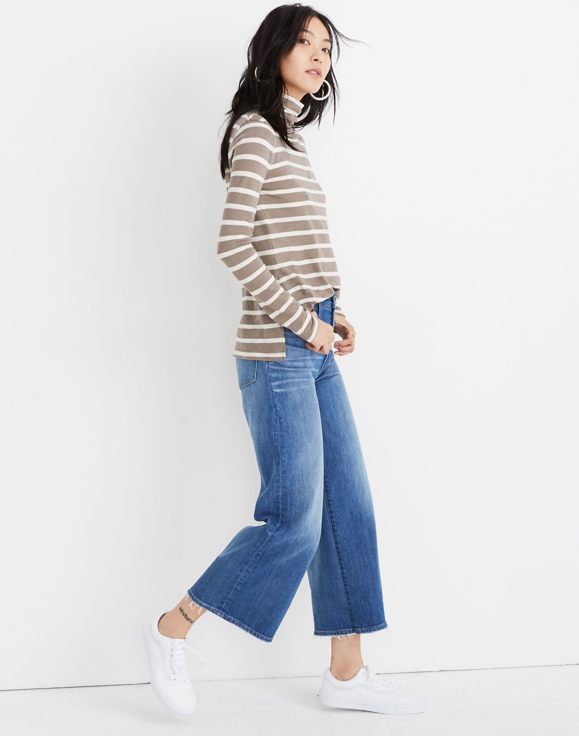 Whisper Cotton Turtleneck in Kearney Stripe
