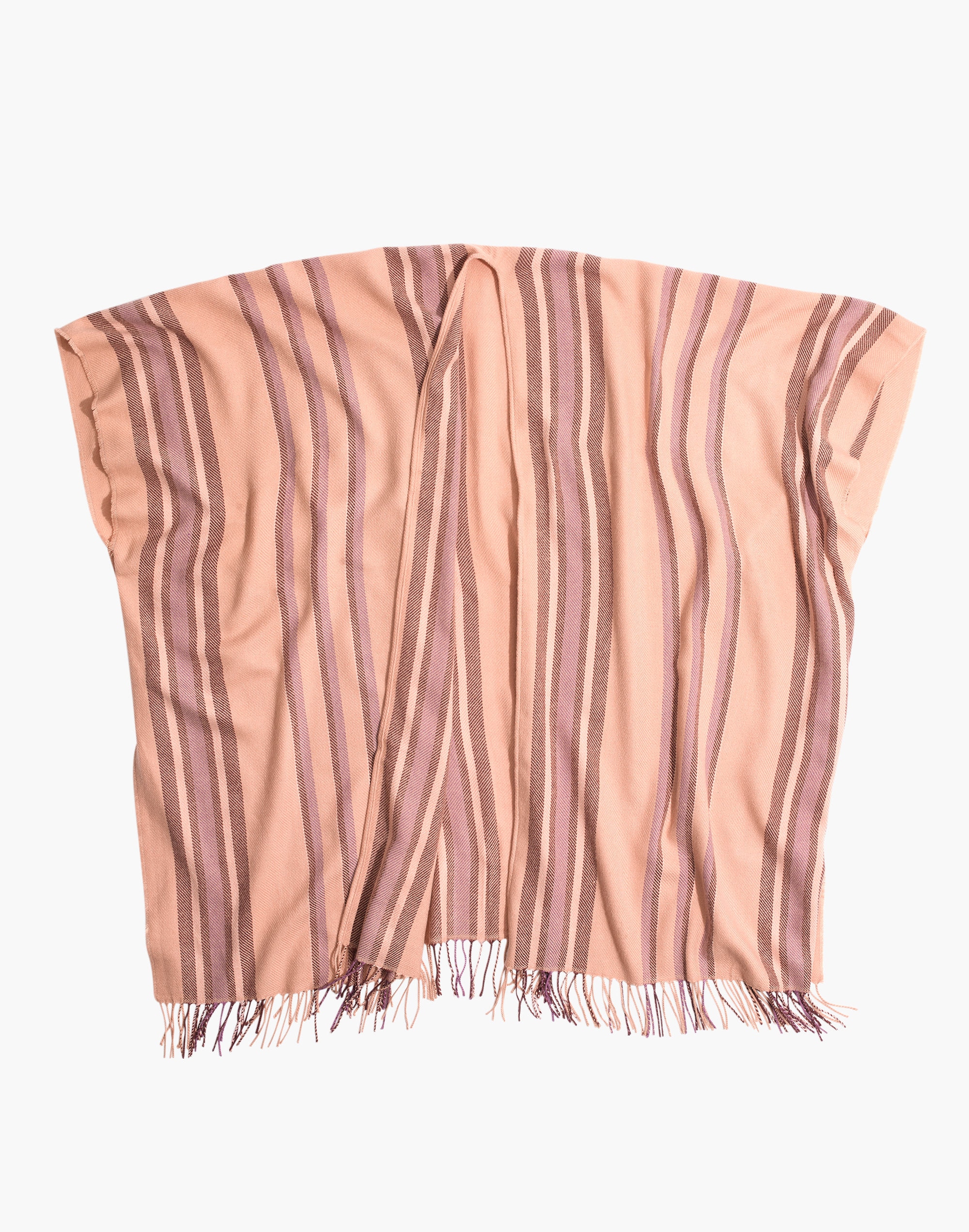 Placed Stripe Poncho Scarf