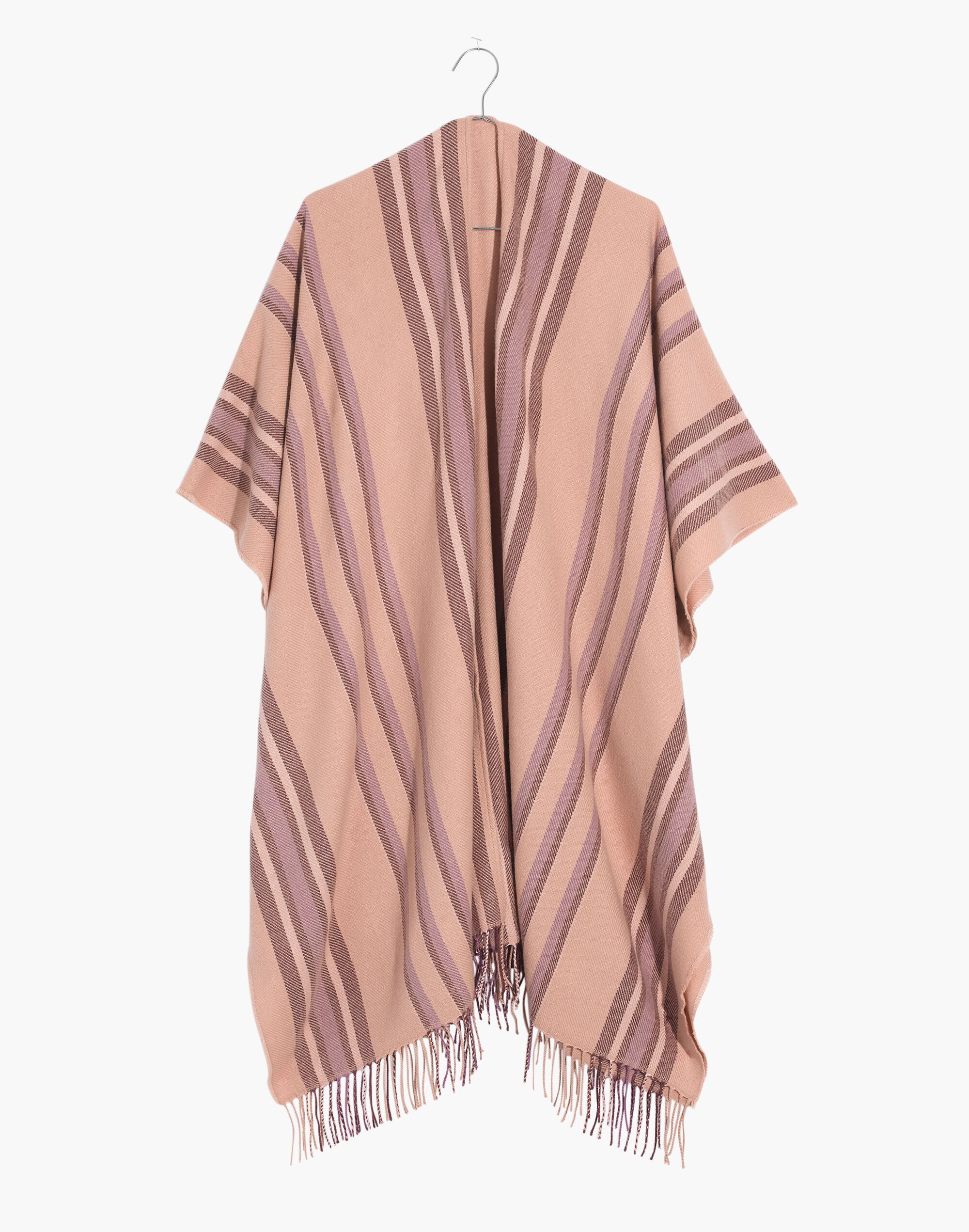 Placed Stripe Poncho Scarf