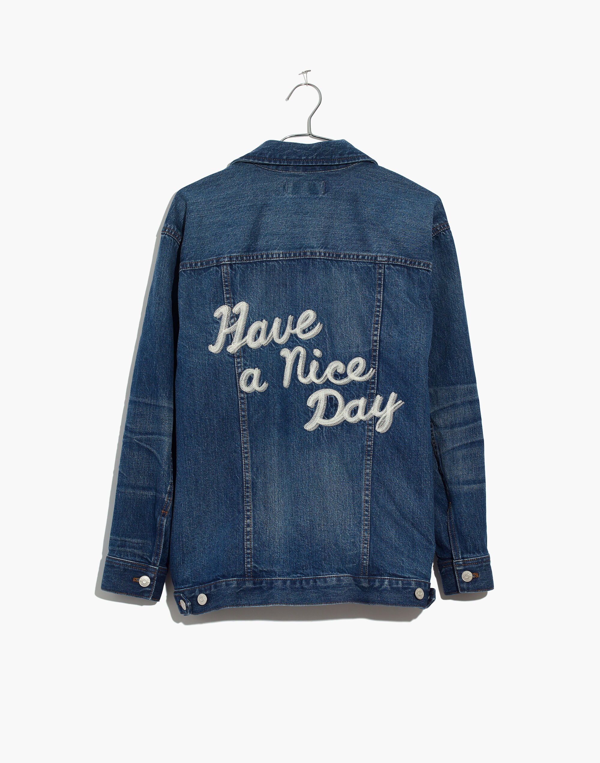 The Oversized Jean Jacket in Fellows Wash: Embroidered Edition