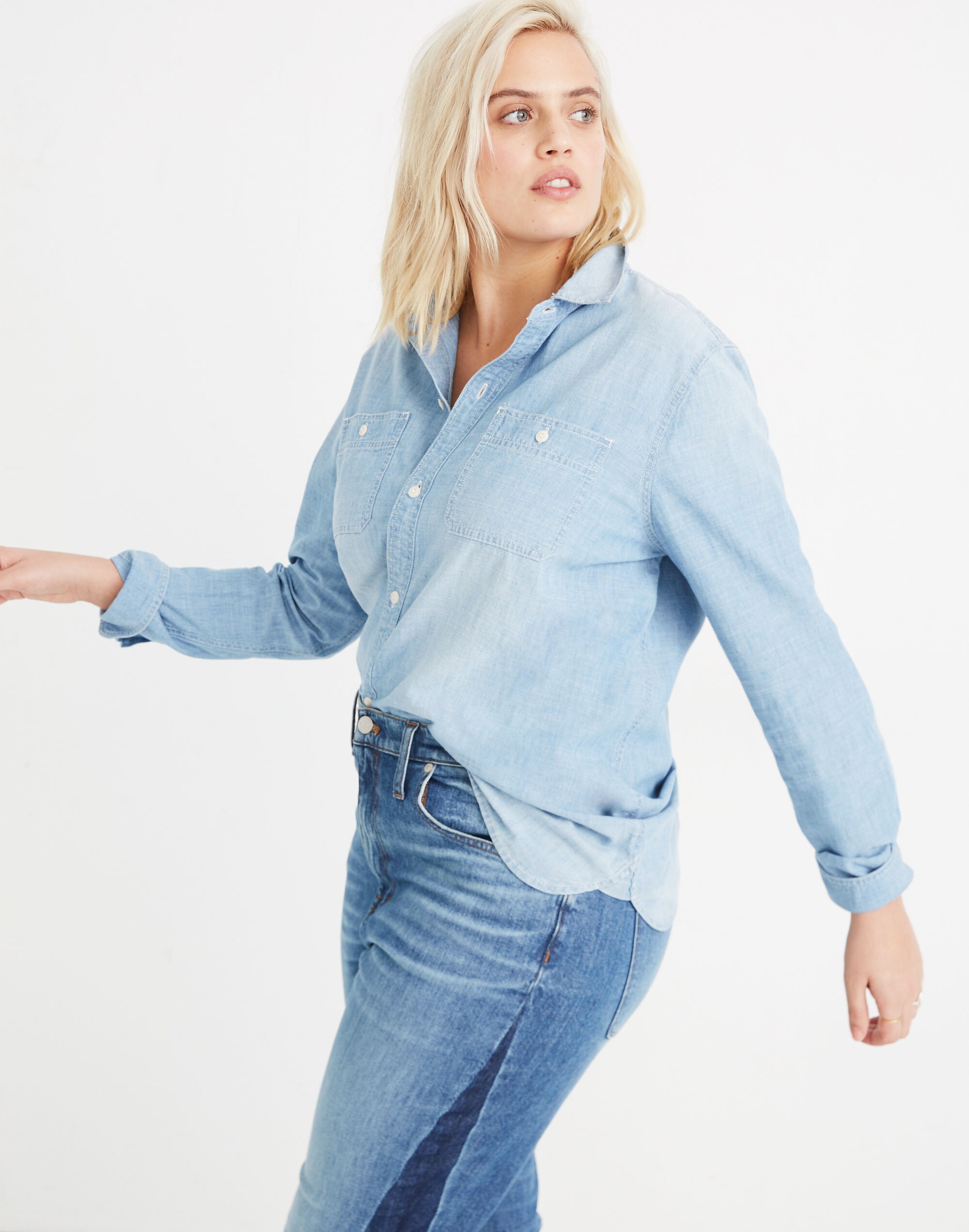 Chambray Classic Ex-Boyfriend Shirt in Evie Wash