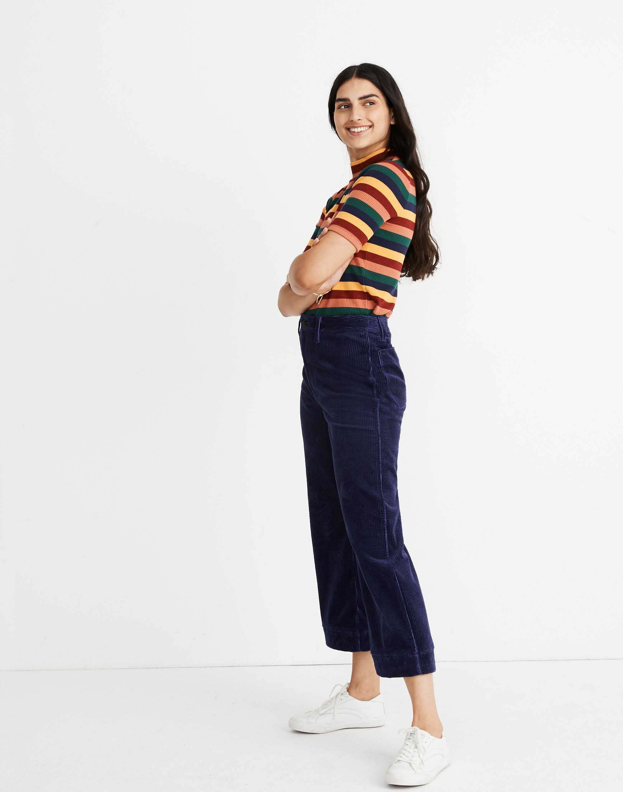 Emmett Wide-Leg Crop Pants in Corduroy