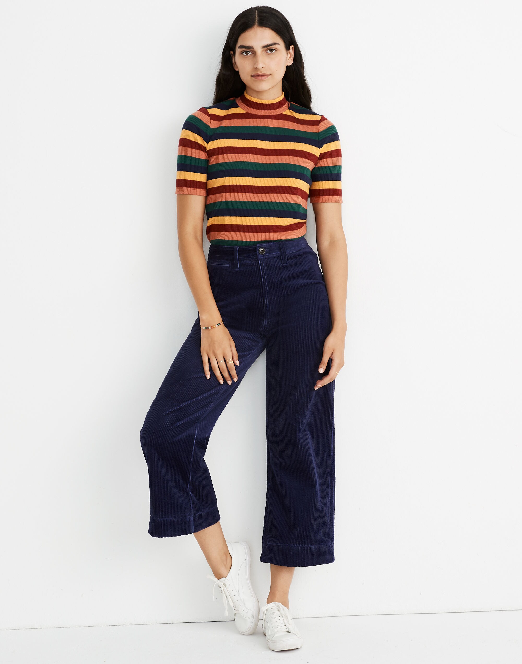 Emmett Wide-Leg Crop Pants in Corduroy