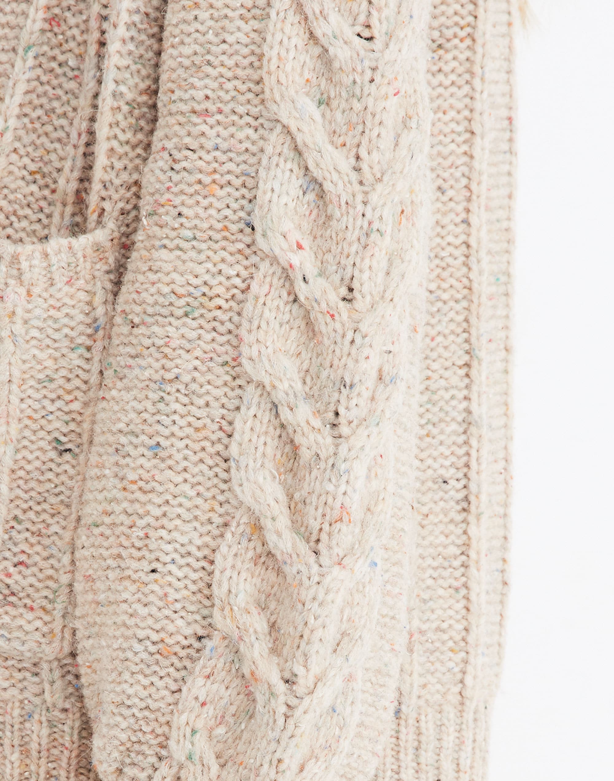 Bubble-Sleeve Cableknit Cardigan Sweater