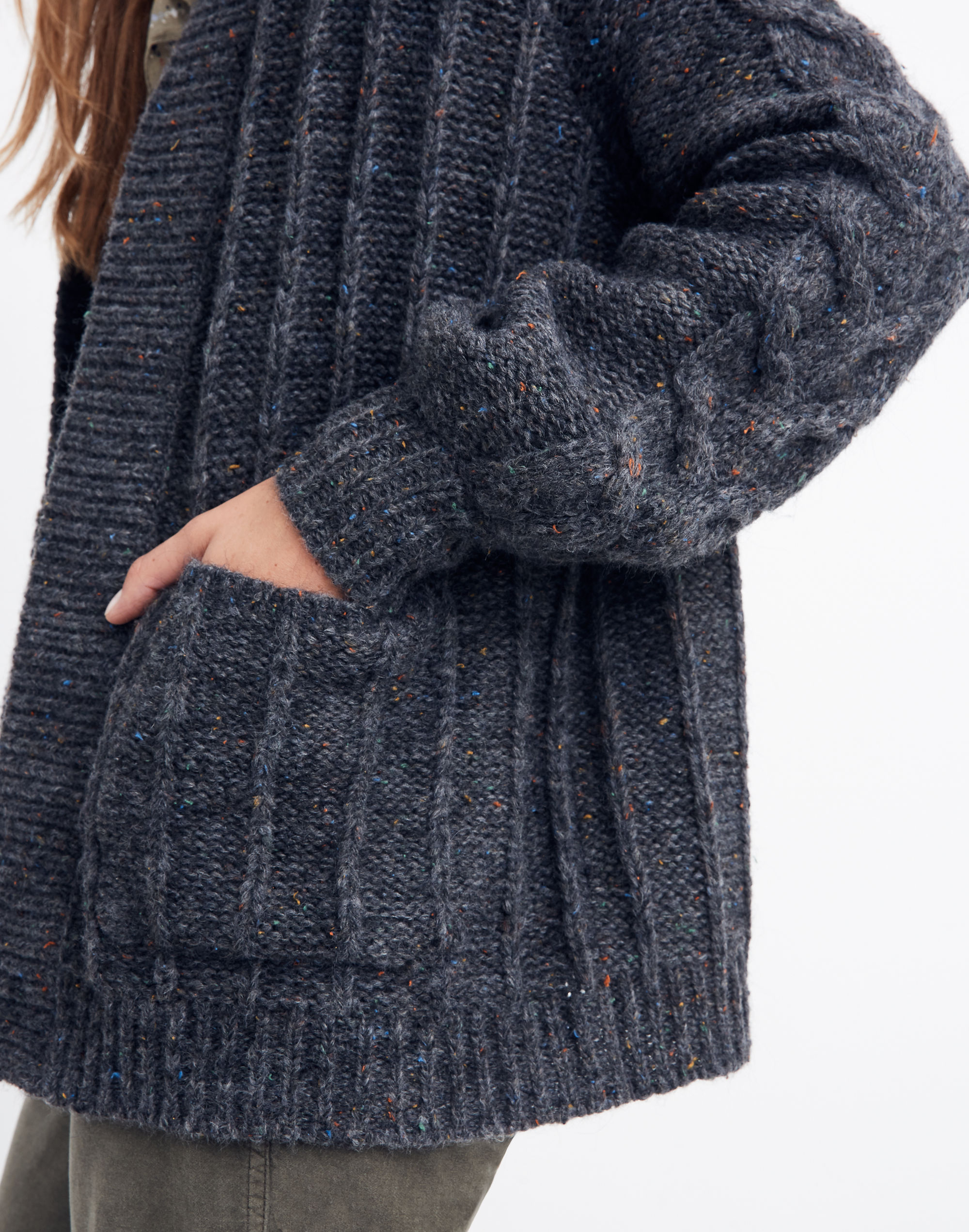 Bubble-Sleeve Cableknit Cardigan Sweater | Madewell