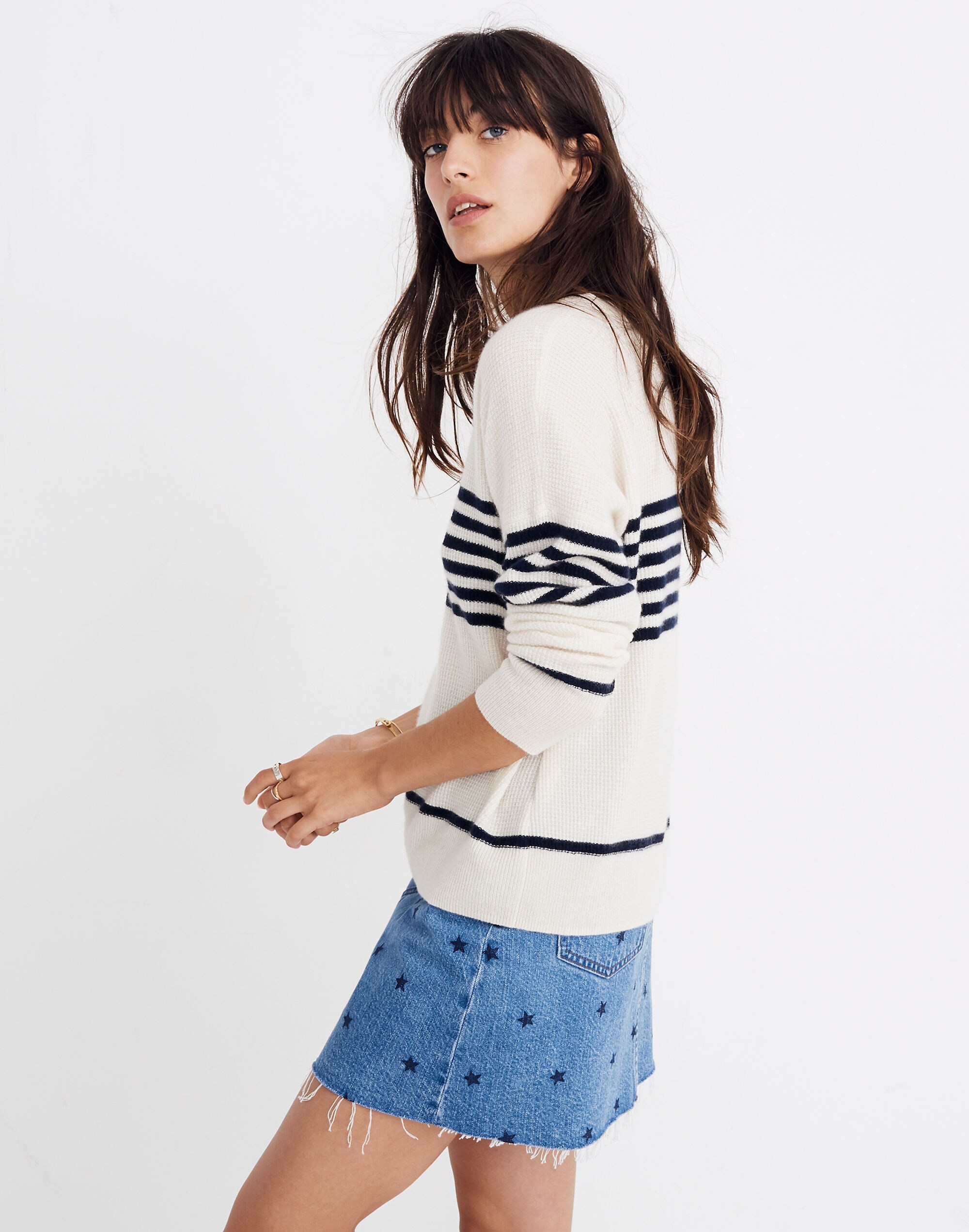 Cashmere Sweatshirt in Nautical Stripe