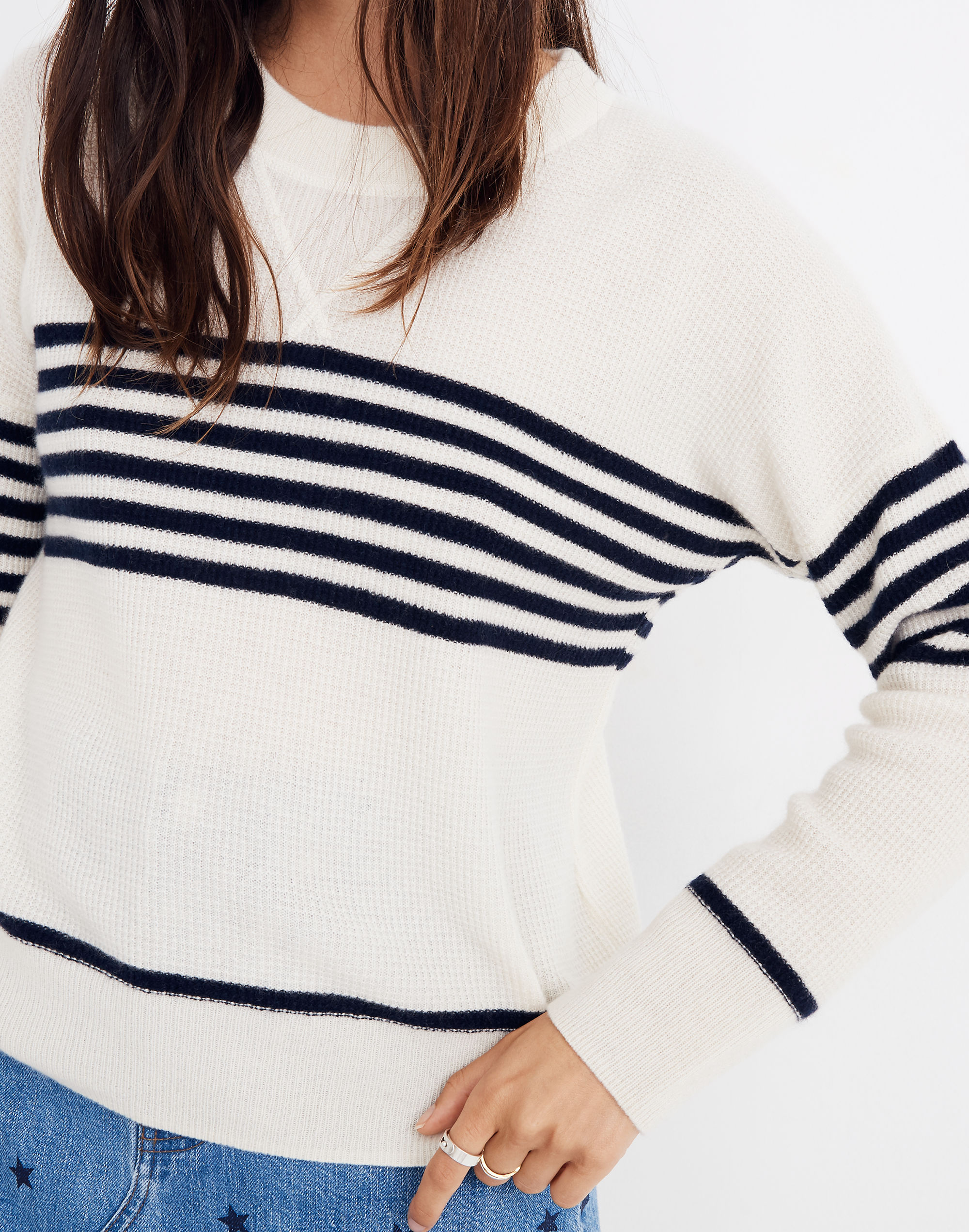 Cashmere Sweatshirt in Nautical Stripe