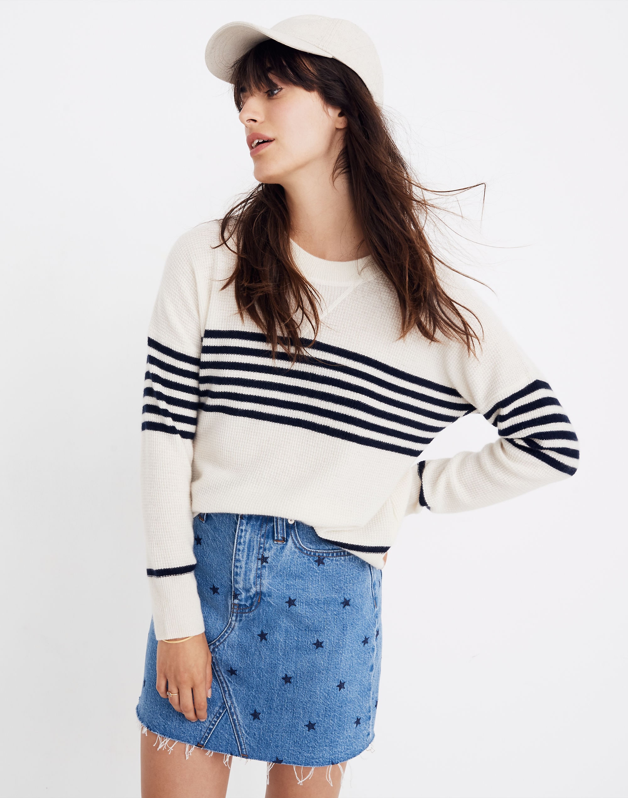 cashmere sweatshirt in nautical stripe