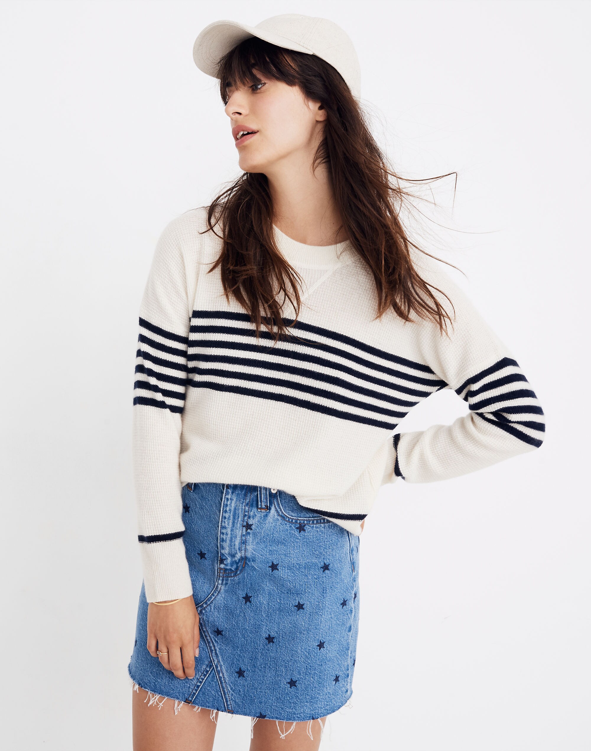 Cashmere Sweatshirt in Nautical Stripe