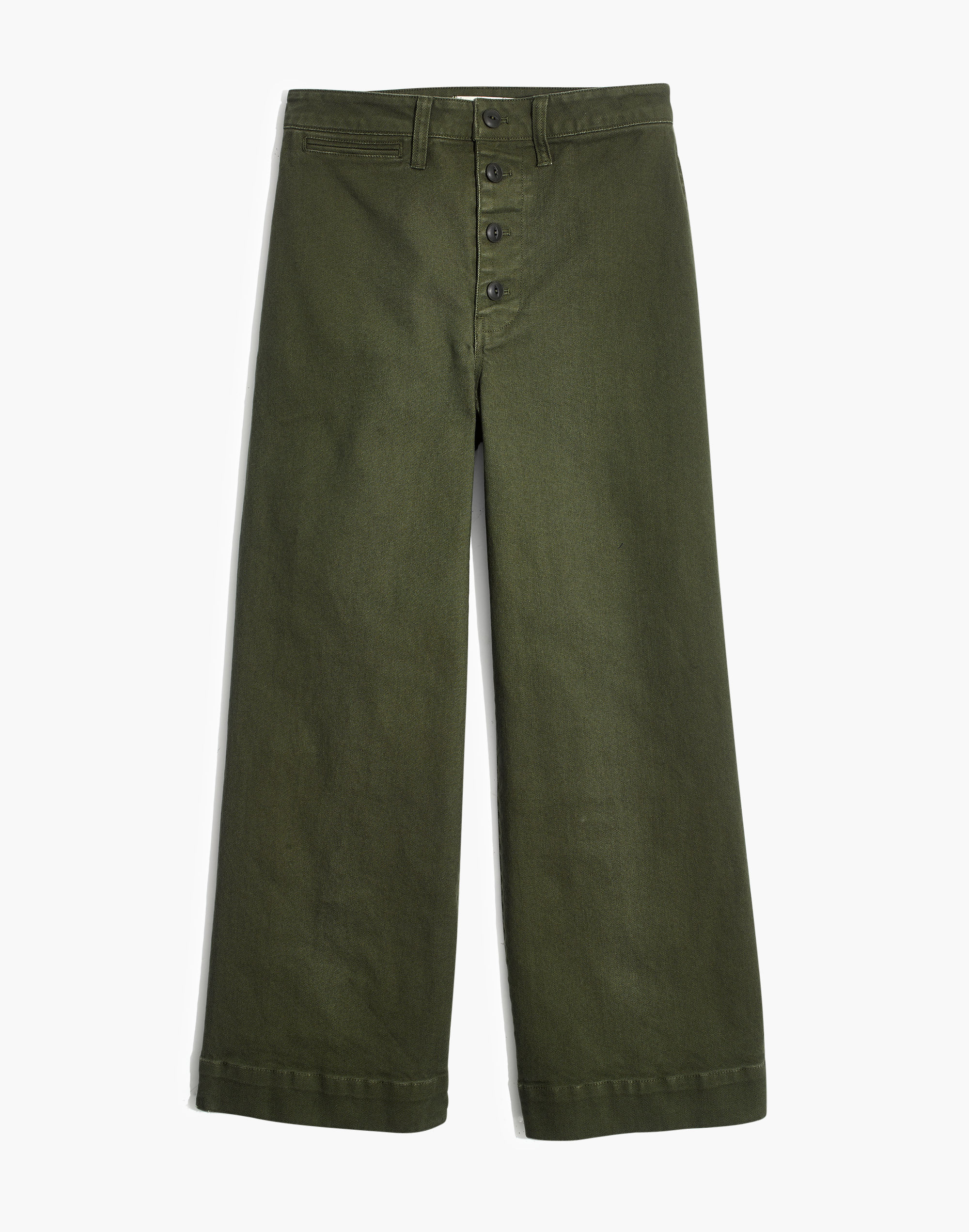 Emmett Wide-Leg Crop Pants: Button-Front Edition